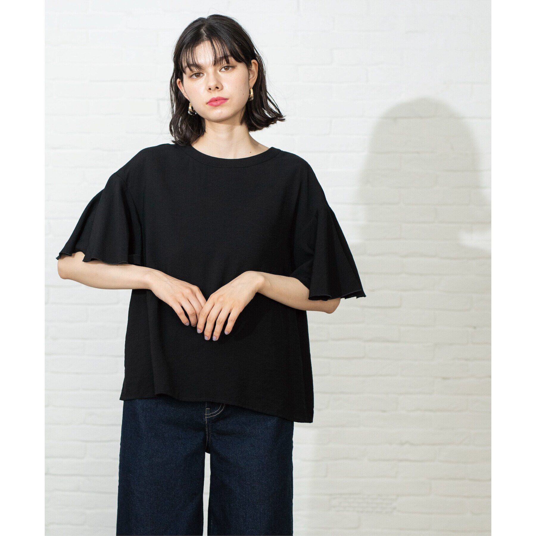 OPAQUE.CLIP「フレアスリーブブラウス【洗濯機洗い可】」|シャツ・ブラウス|