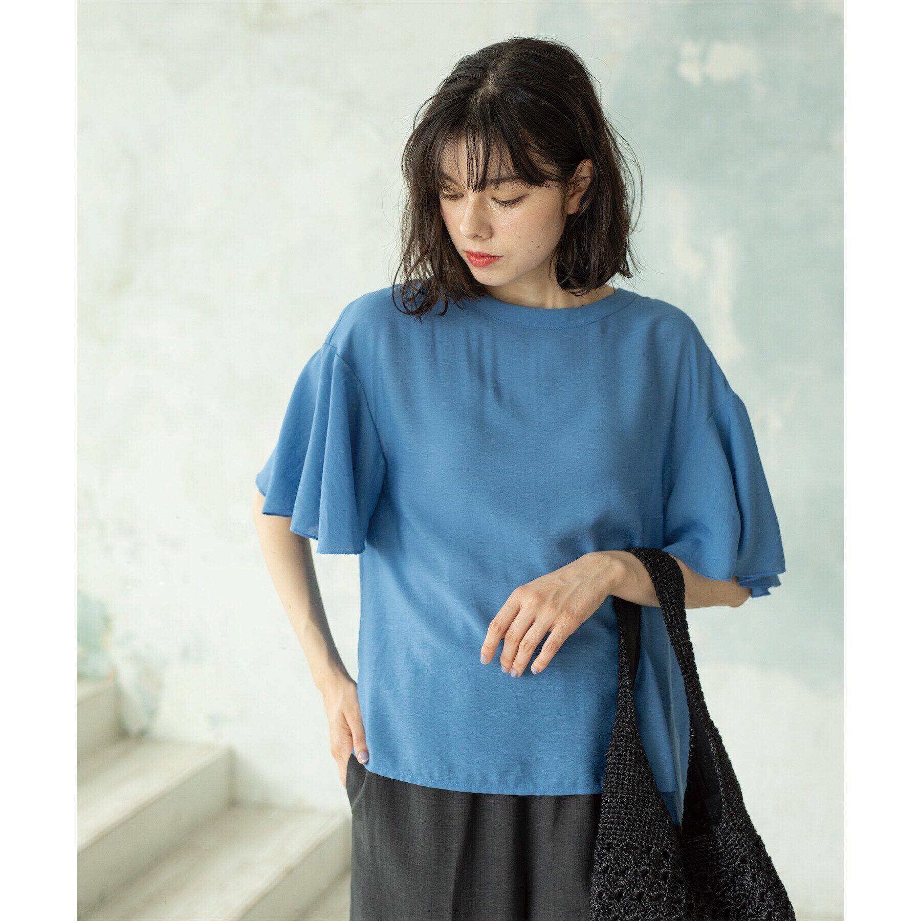 OPAQUE.CLIP「フレアスリーブブラウス【洗濯機洗い可】」|シャツ・ブラウス|