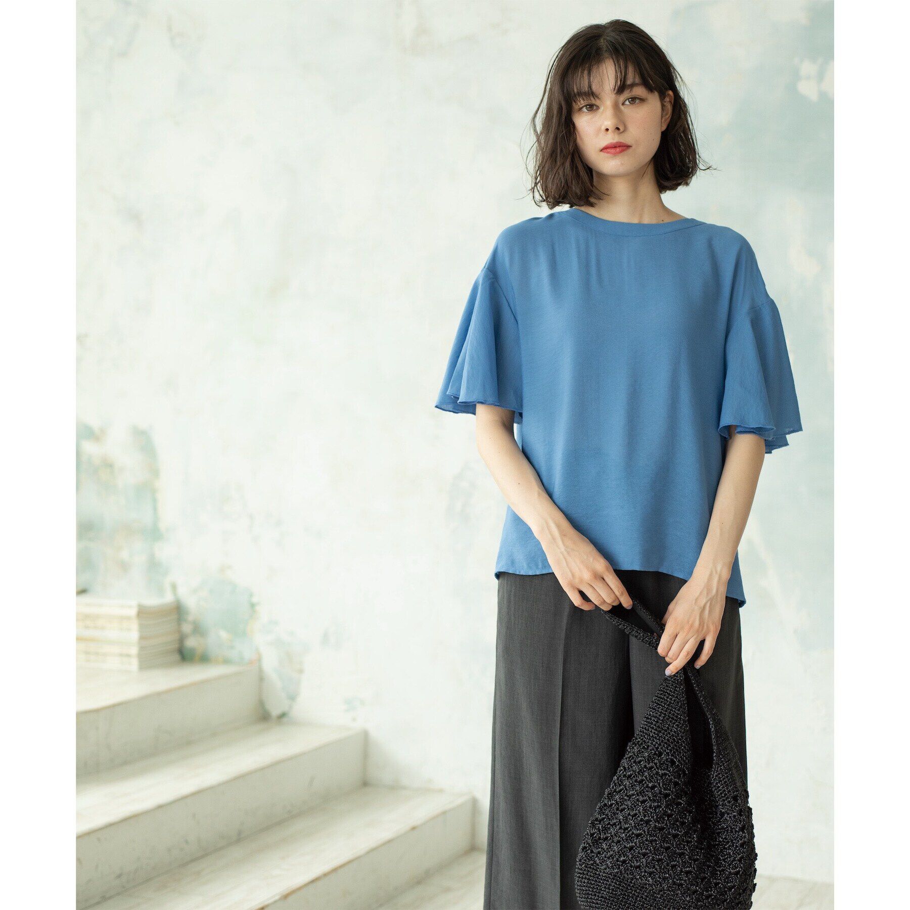 OPAQUE.CLIP「フレアスリーブブラウス【洗濯機洗い可】」|シャツ・ブラウス|