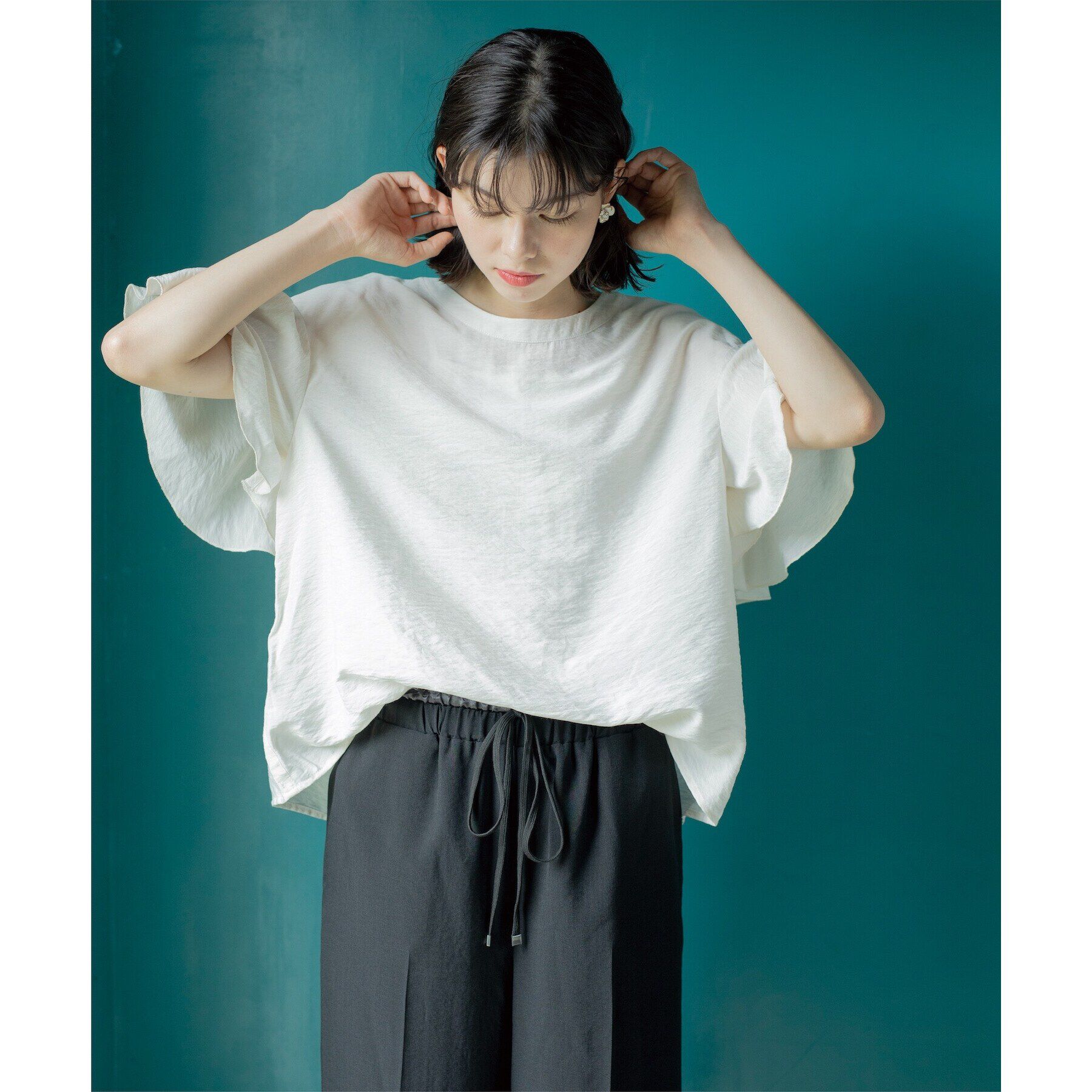 OPAQUE.CLIP「フレアスリーブブラウス【洗濯機洗い可】」|シャツ・ブラウス|