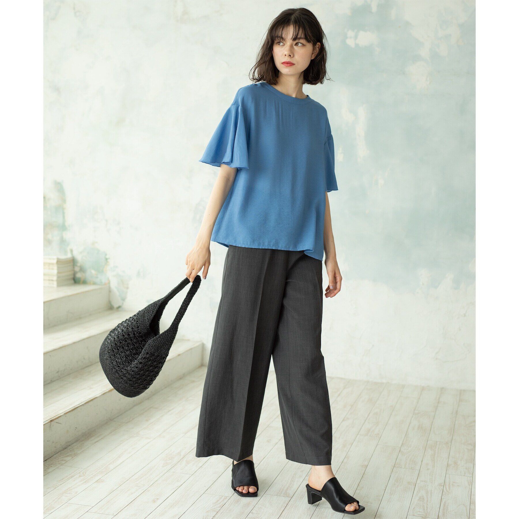 OPAQUE.CLIP「フレアスリーブブラウス【洗濯機洗い可】」|シャツ・ブラウス|