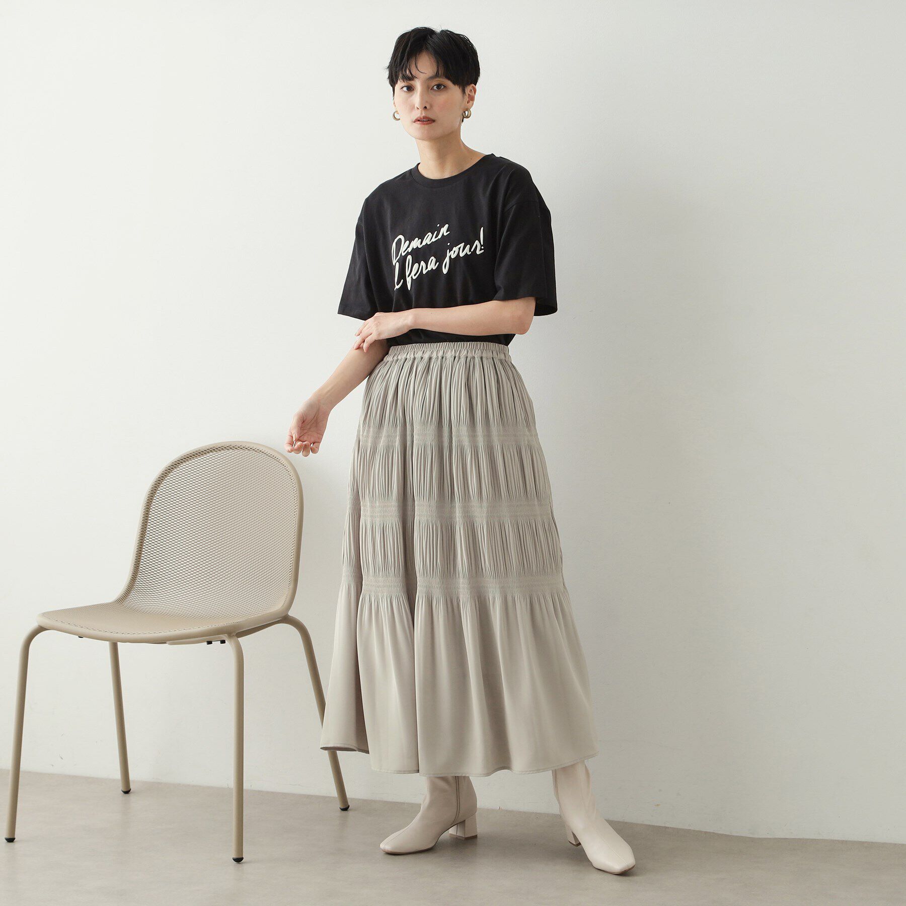 OPAQUE.CLIP「マジョリカプリーツフレアスカート【洗濯機洗い可】」|スカート|