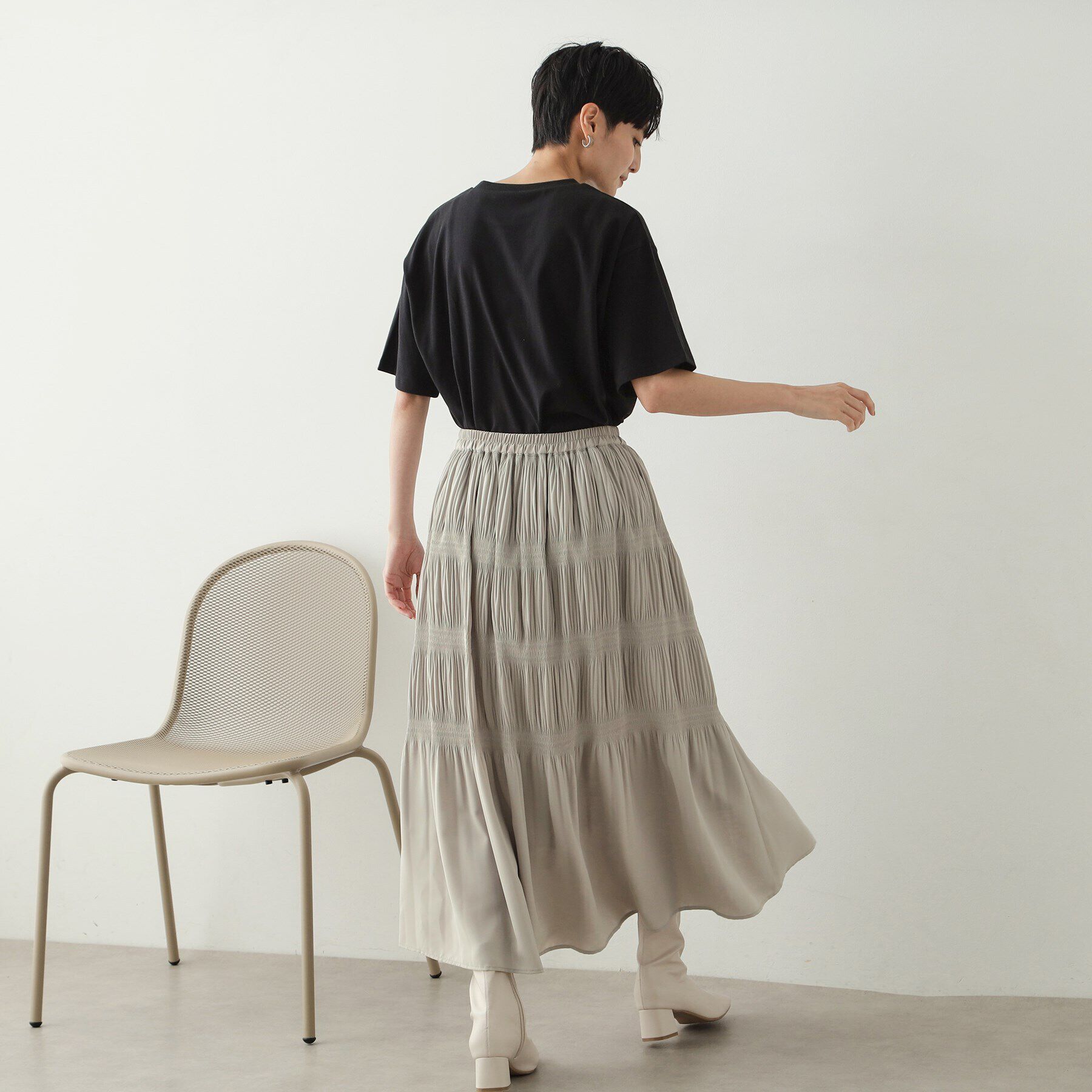 OPAQUE.CLIP「マジョリカプリーツフレアスカート【洗濯機洗い可】」|スカート|