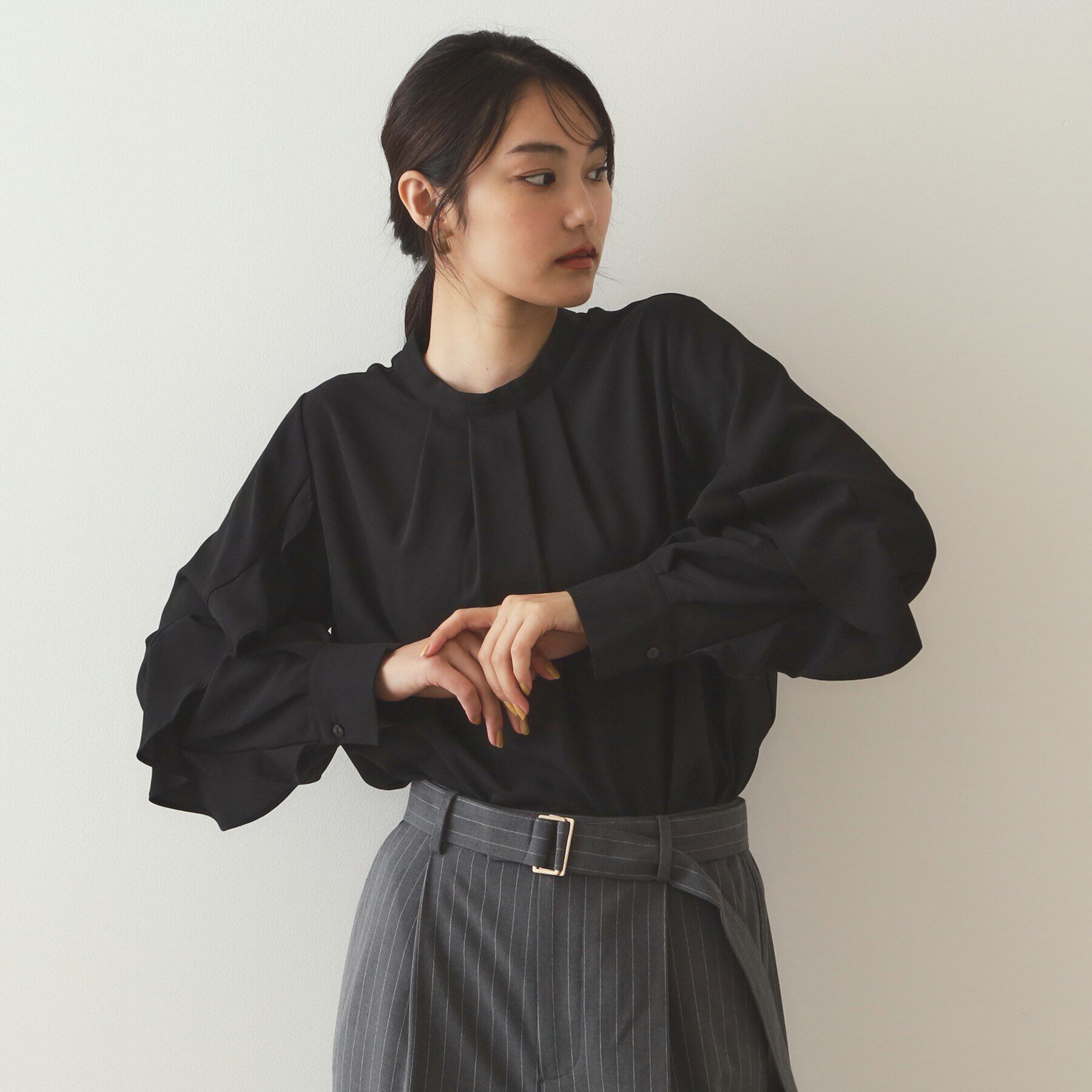 OPAQUE.CLIP「フリルスリーブブラウス【洗濯機洗い可】」|シャツ・ブラウス|