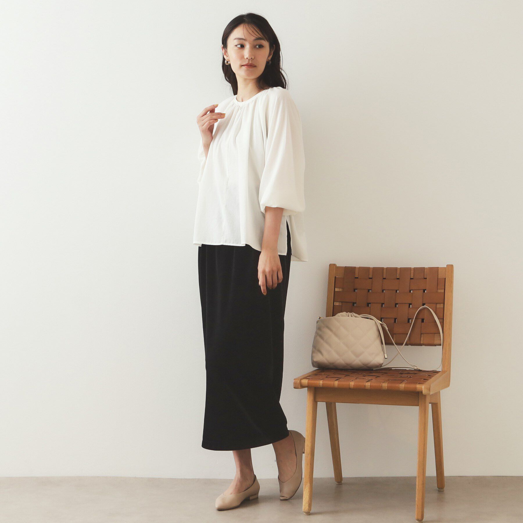 OPAQUE.CLIP「キャンディスリーブブラウス【洗濯機洗い可】」|シャツ・ブラウス|