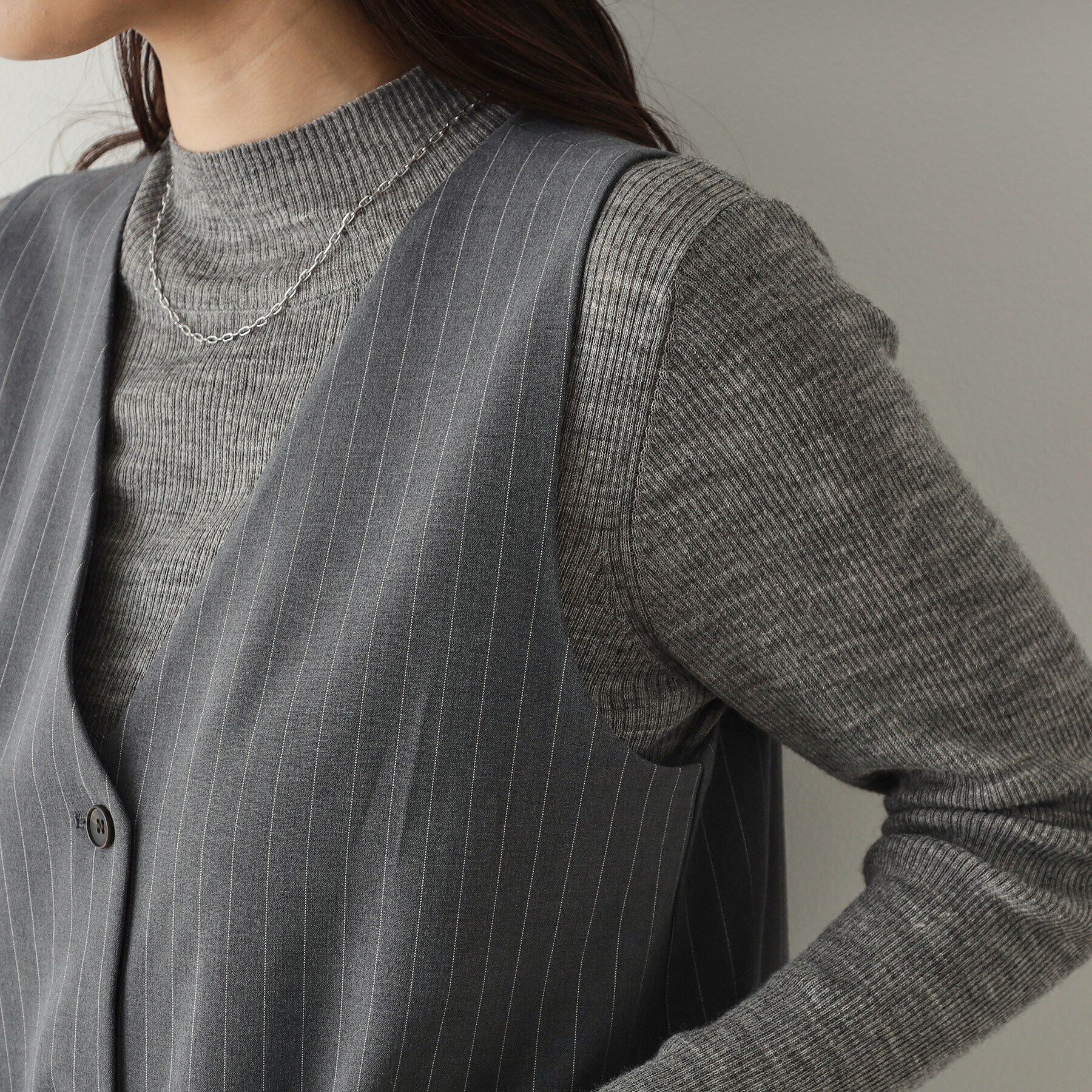 OPAQUE.CLIP「2WAY Vネックジャンパースカート【洗える】」|ワンピース|