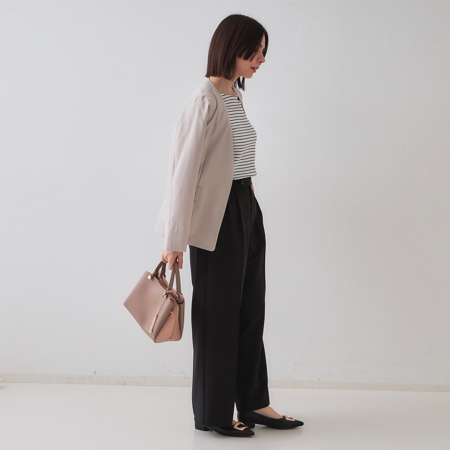 OPAQUE.CLIP「ボートネックリブカットソー【洗濯機洗い可】」|Tシャツ・カットソー|