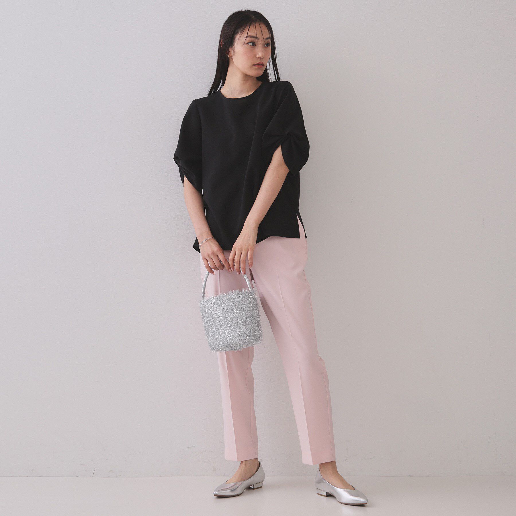 OPAQUE.CLIP「ラメバスケット調バケットバッグ」|ハンドバッグ|