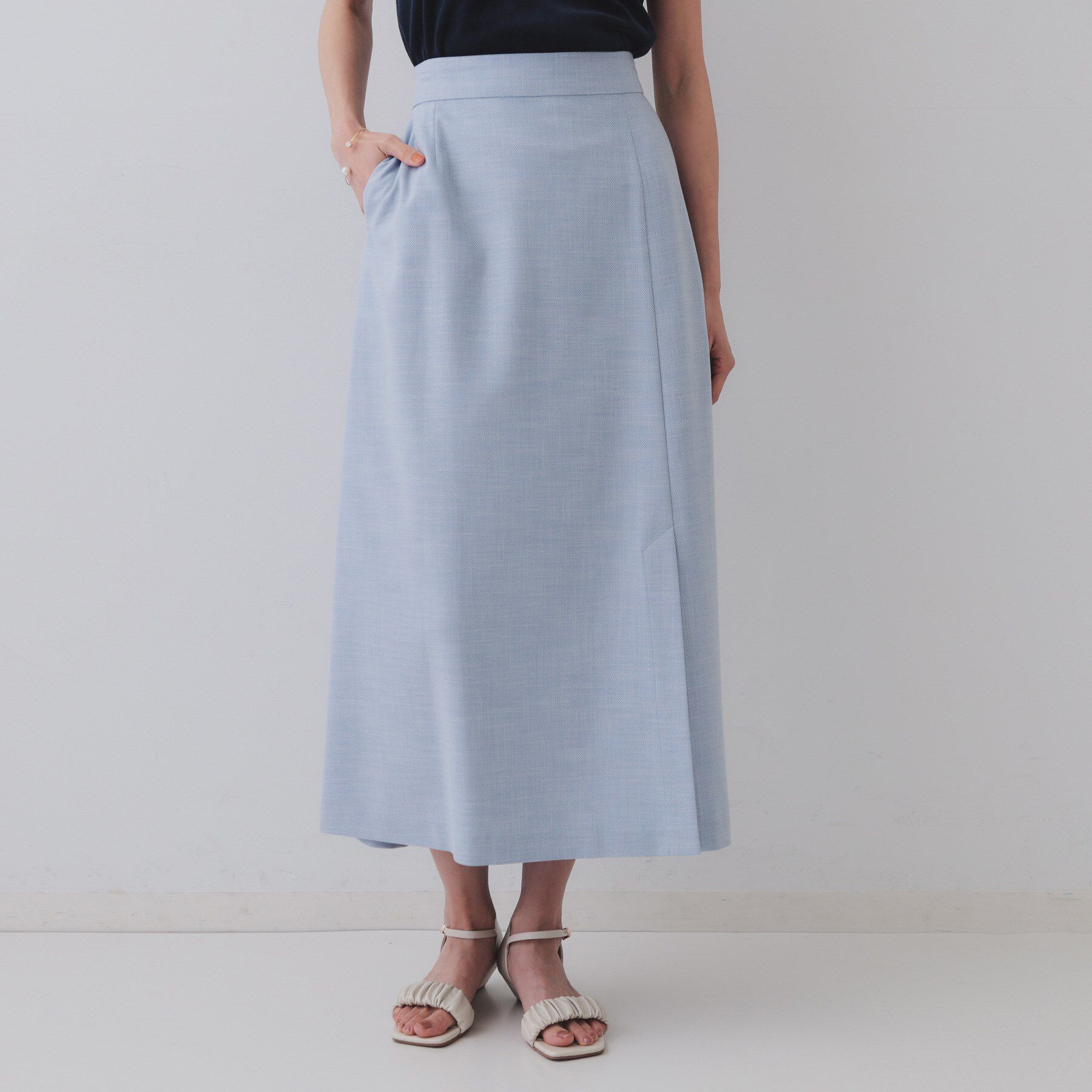 OPAQUE.CLIP「メランジナローフレアスカート／セットアップ対応可【洗濯機洗い可】」|スカート|