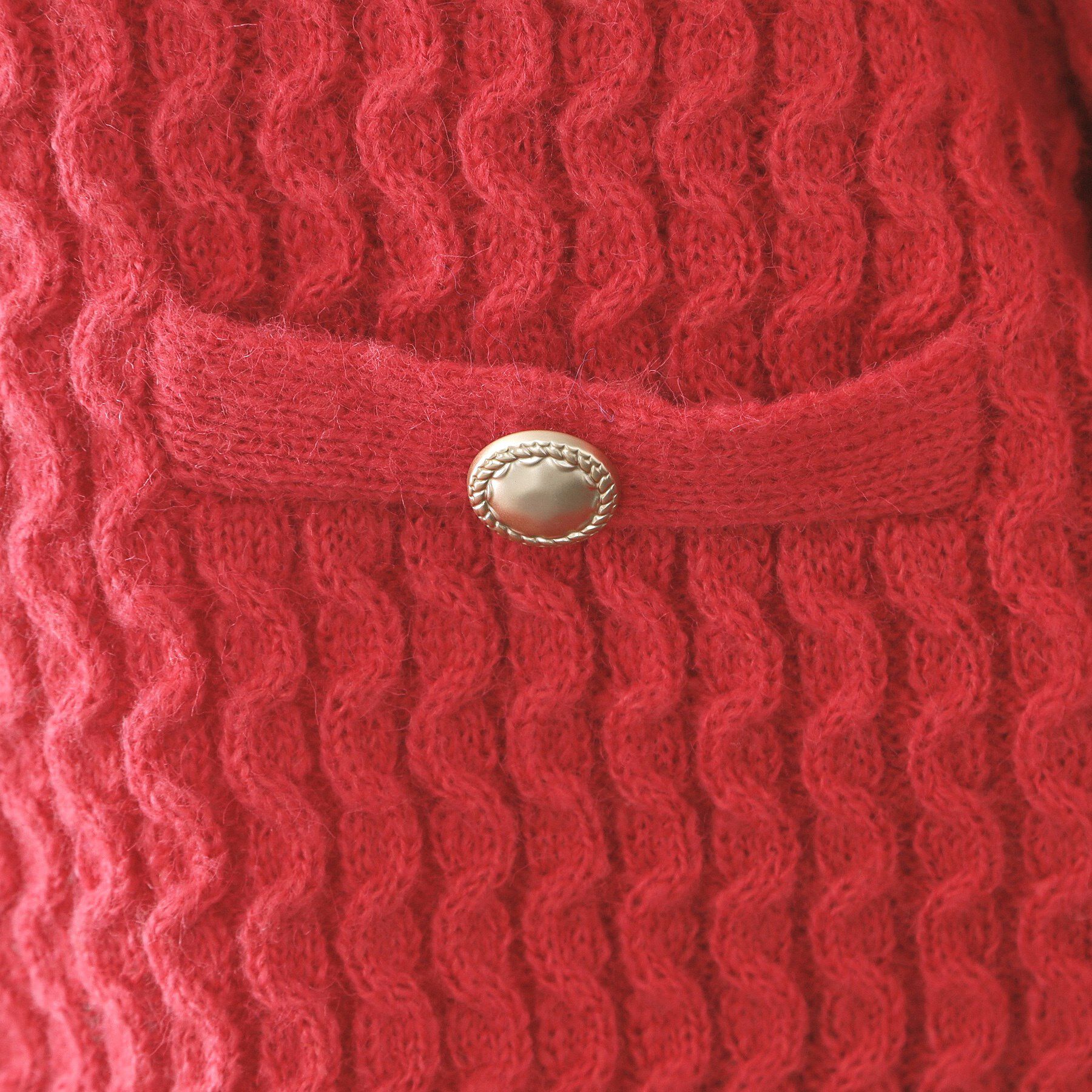 OPAQUE.CLIP「モヘヤタッチケーブル金ボタンカーディガン【洗濯機OK】」|カーディガン|