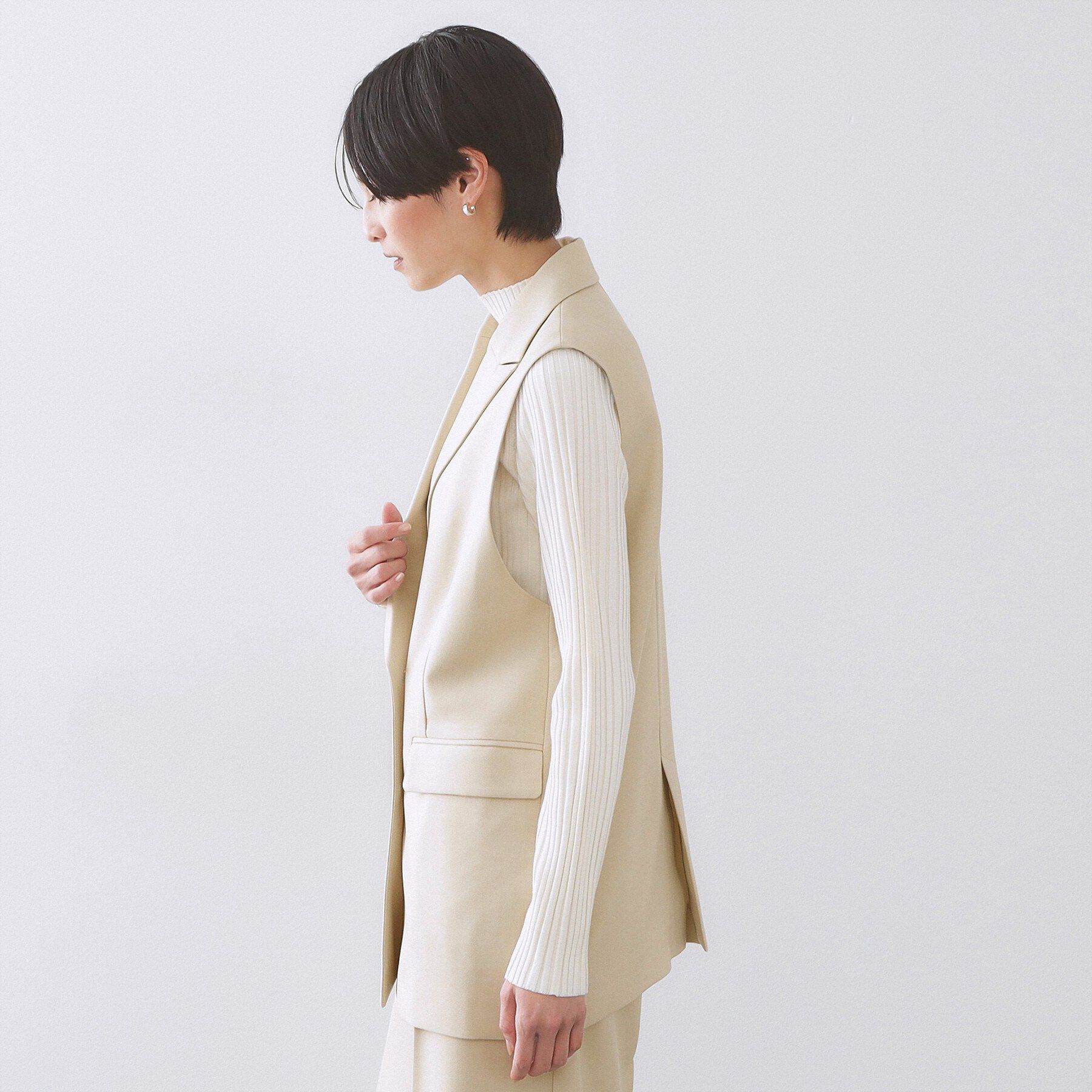 OPAQUE.CLIP「金ボタンダブルブレストテーラードジレ/セットアップ対応【洗える】《S～LL》」|ベスト・ジレ|