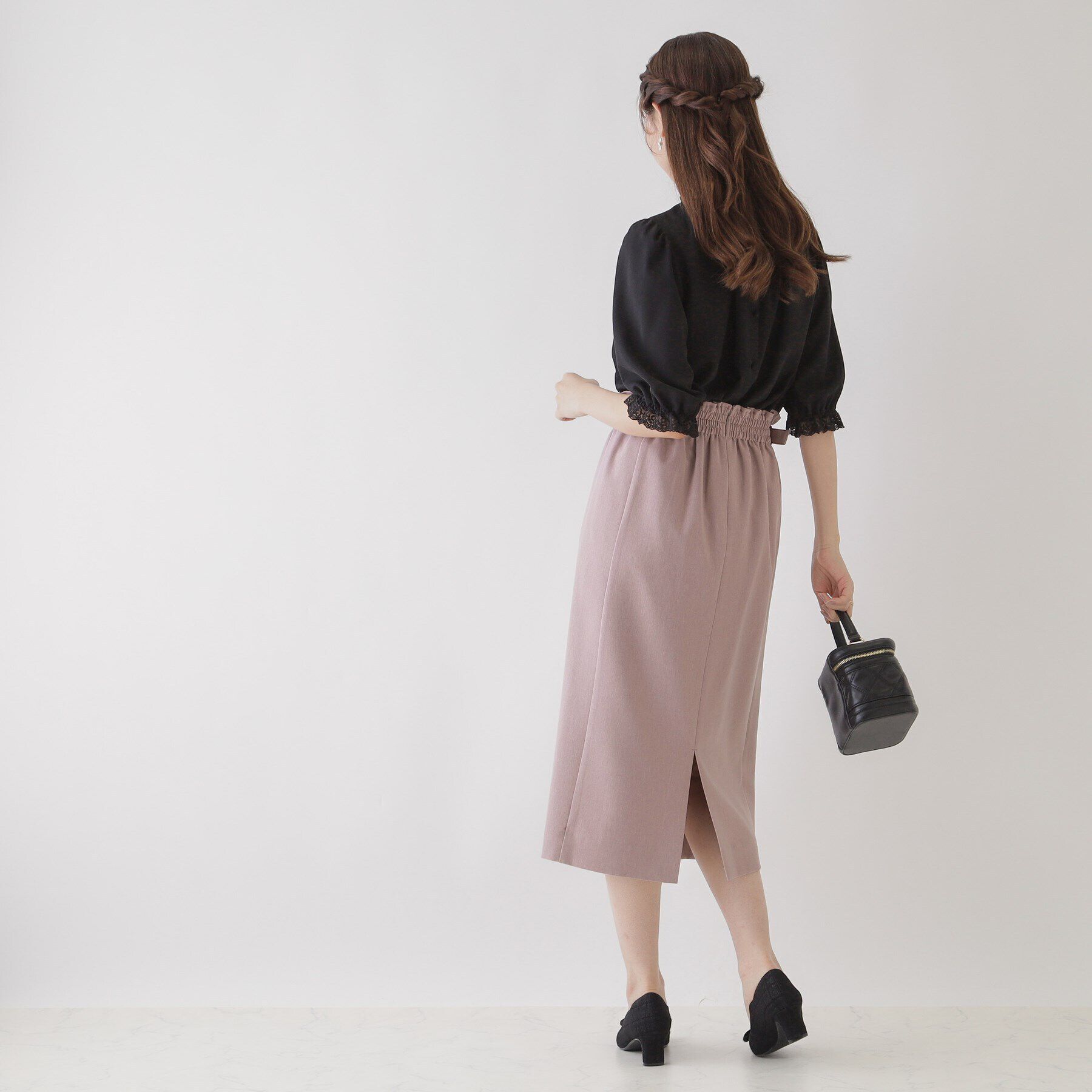 Couture broach「【縦ラインでほっそり見え】Iライン脇ベルトスカート」|スカート|