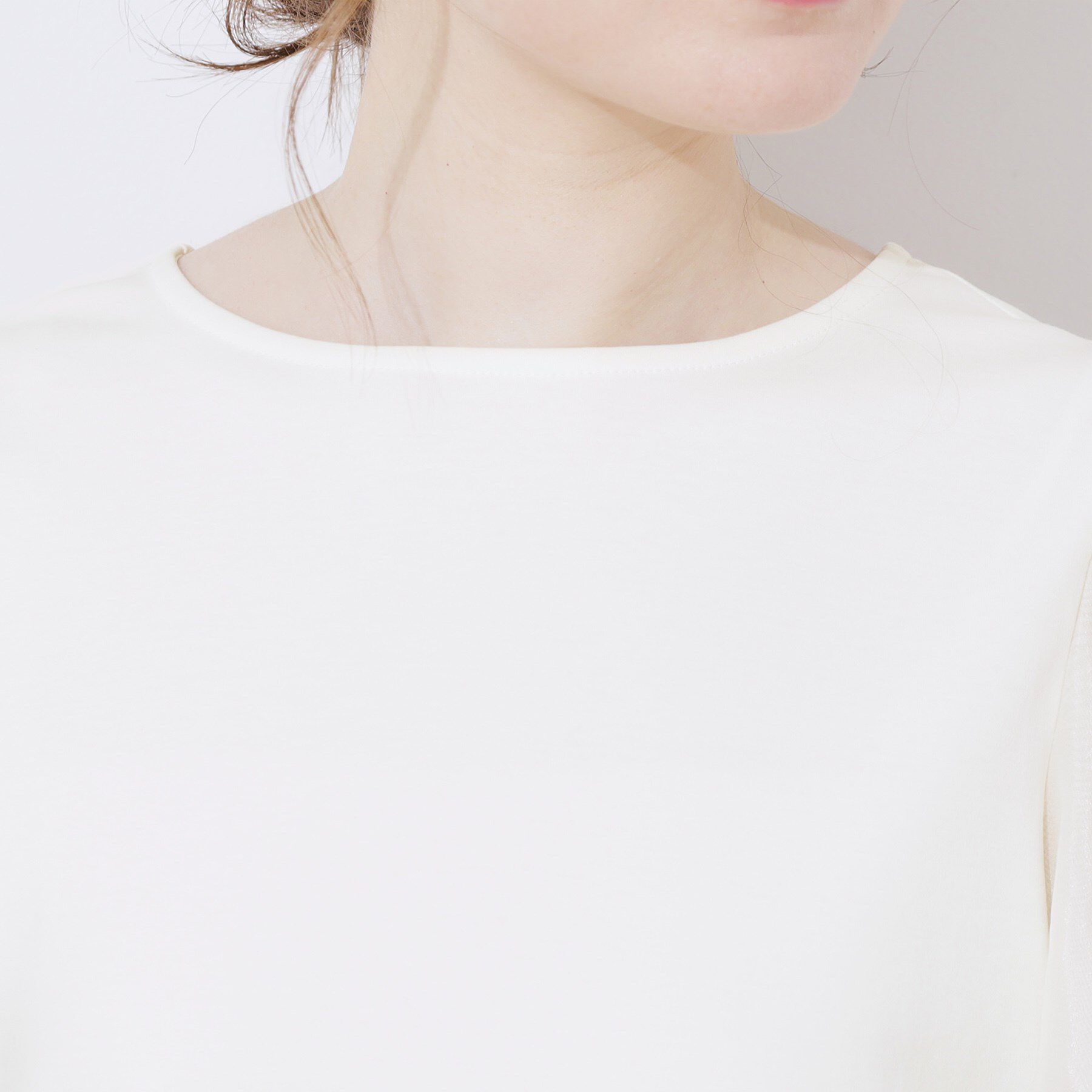 Couture broach「【マシンウォッシャブル・UVケア・接触冷感・二の腕カバー】配色フレアドッキングカットソー」|Tシャツ・カットソー|