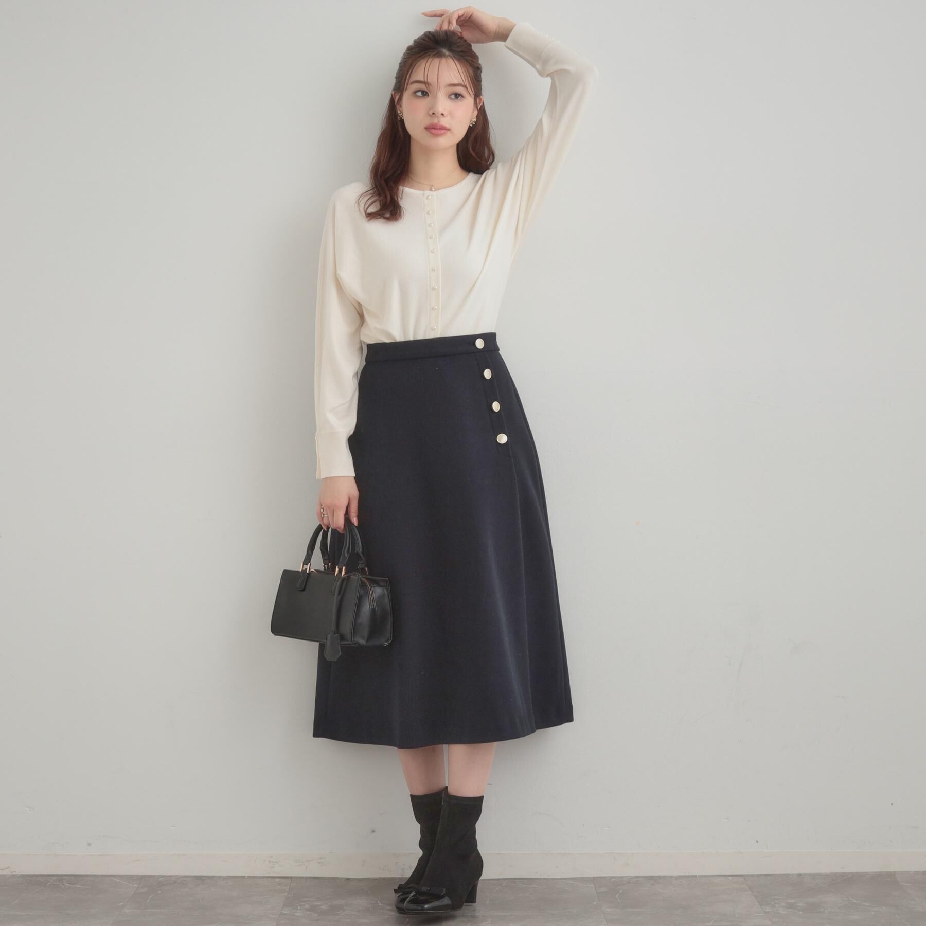 Couture broach「【大人上品・通勤・前後2WAY】バックパール調ドルマンニット」|ニット・セーター|