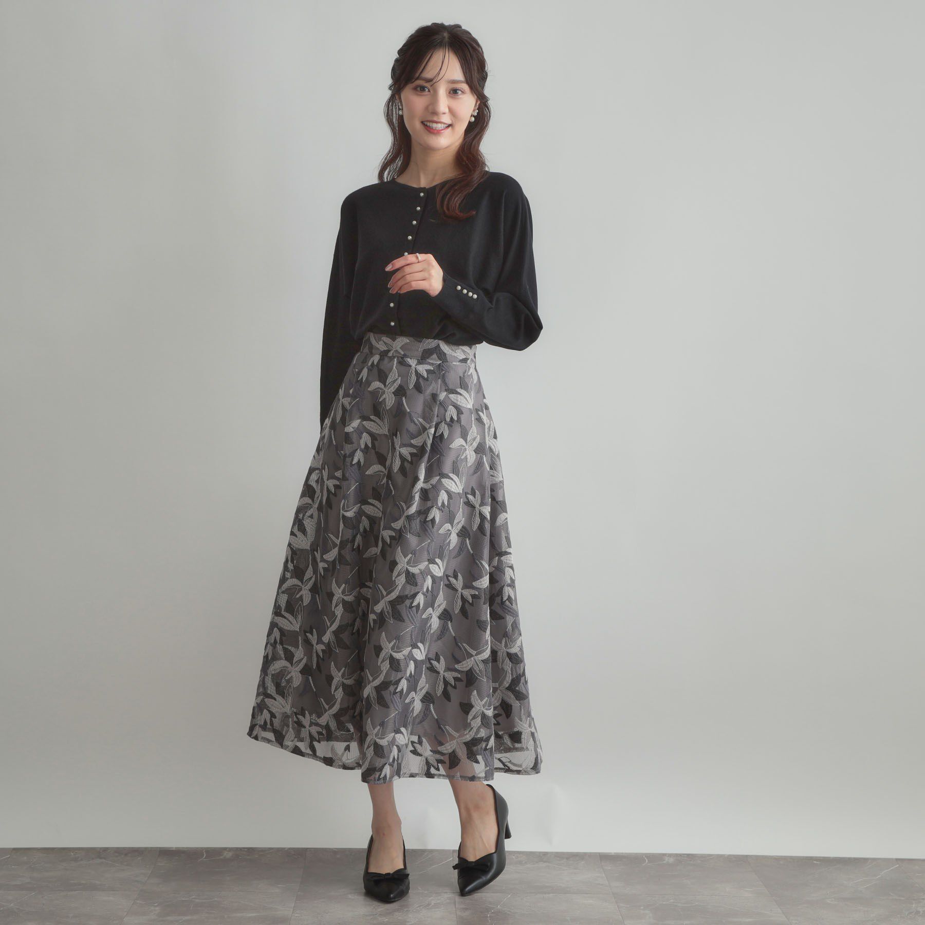 Couture broach「【大人上品・通勤・前後2WAY】バックパール調ドルマンニット」|ニット・セーター|