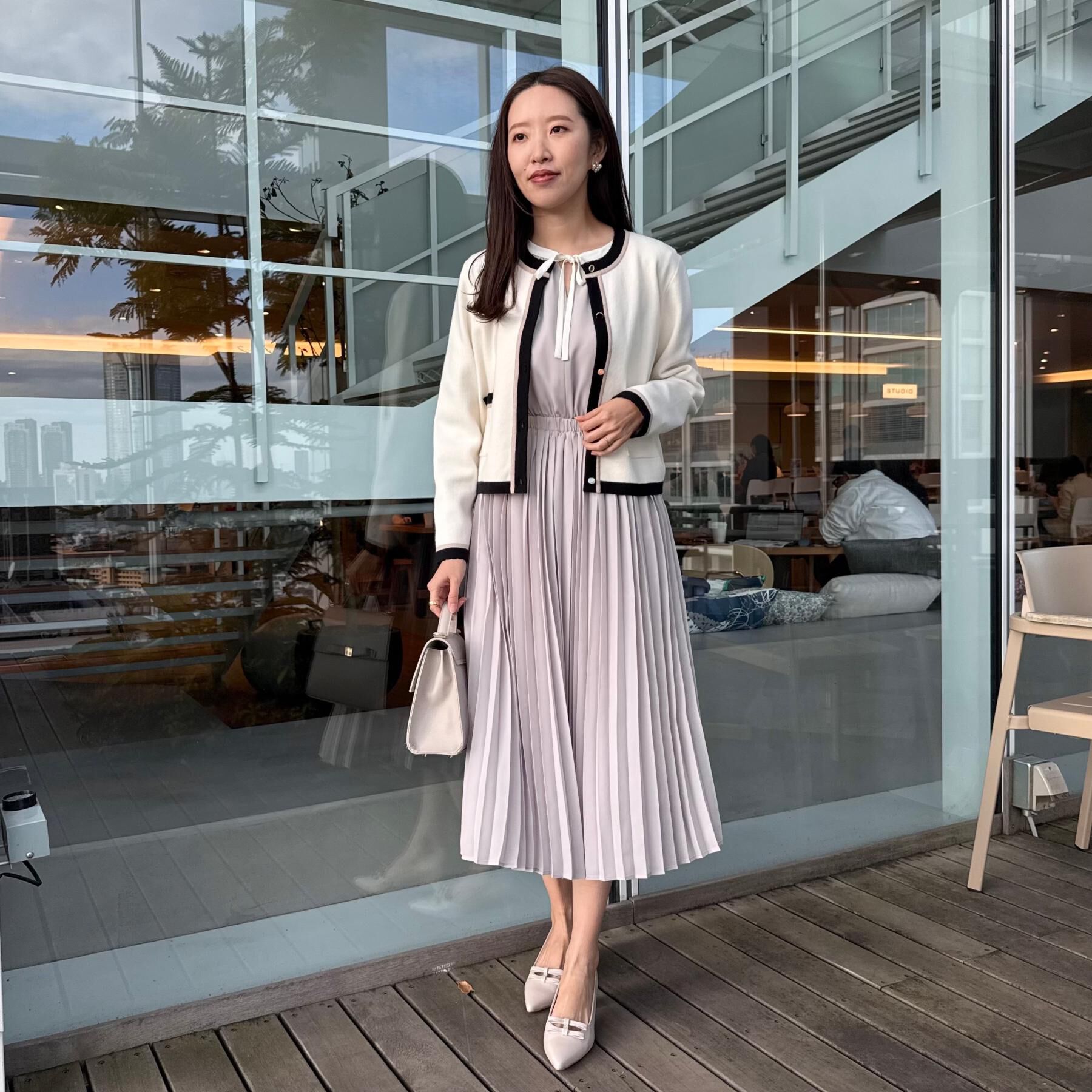 Couture broach「【通勤・着映え】配色 総針カーディガン」|カーディガン|