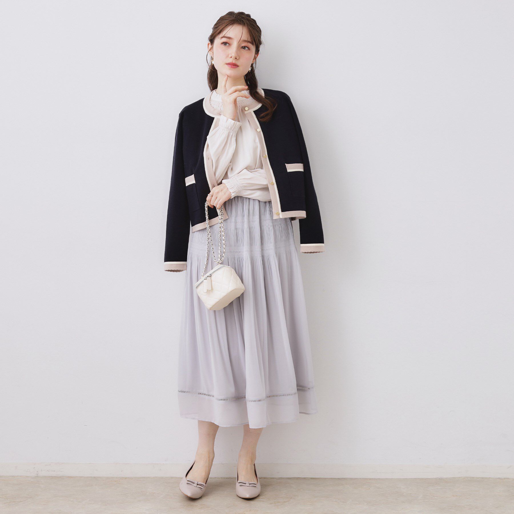 Couture broach「【通勤・着映え】配色 総針カーディガン」|カーディガン|