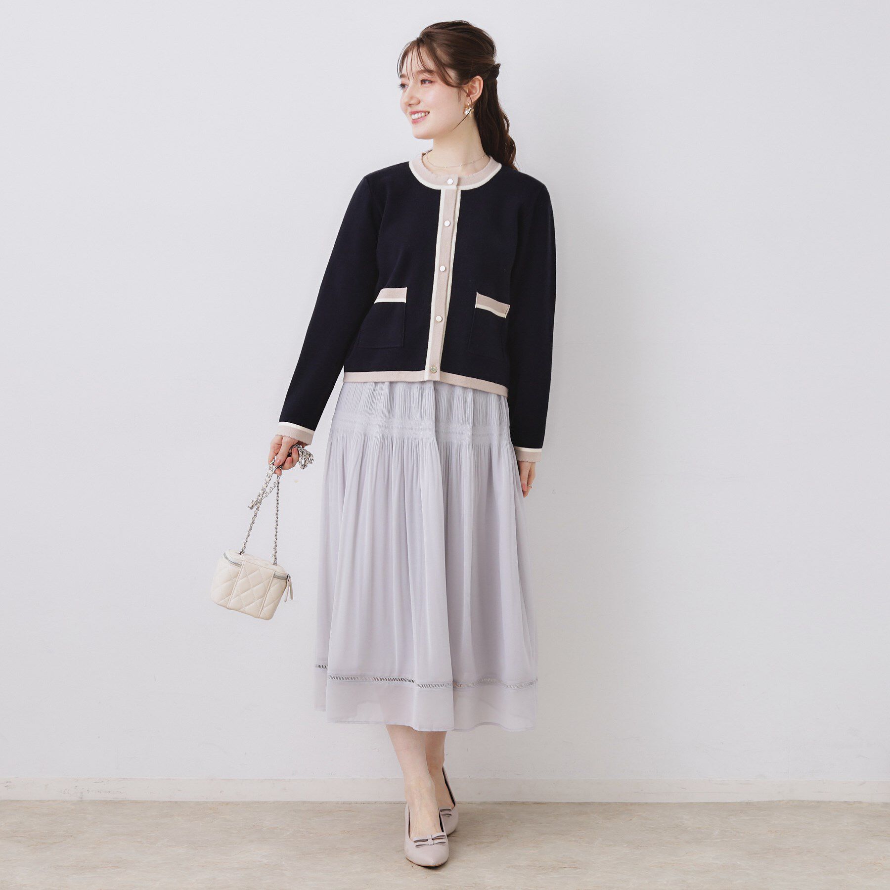 Couture broach「【通勤・着映え】配色 総針カーディガン」|カーディガン|