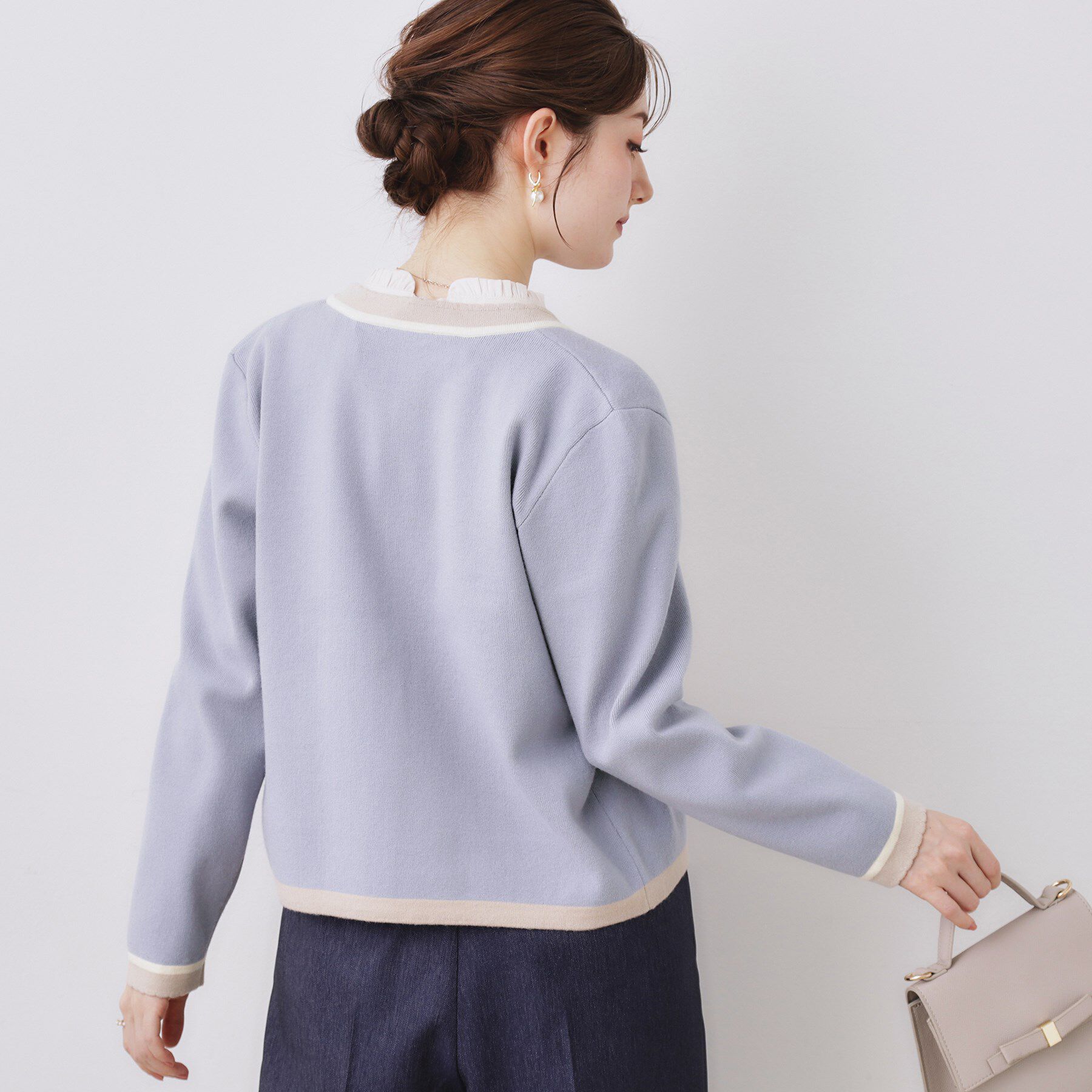 Couture broach「【通勤・着映え】配色 総針カーディガン」|カーディガン|