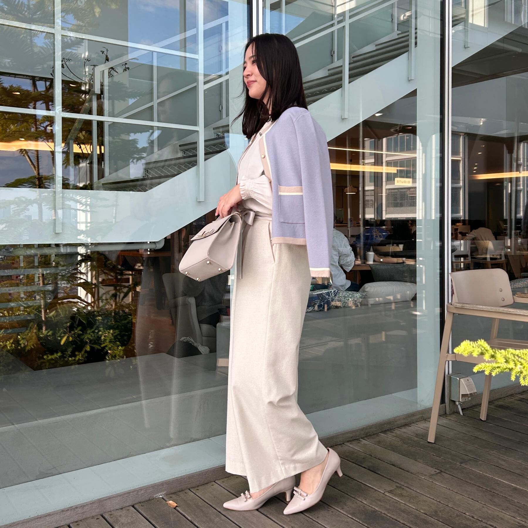 Couture broach「【通勤・着映え】配色 総針カーディガン」|カーディガン|