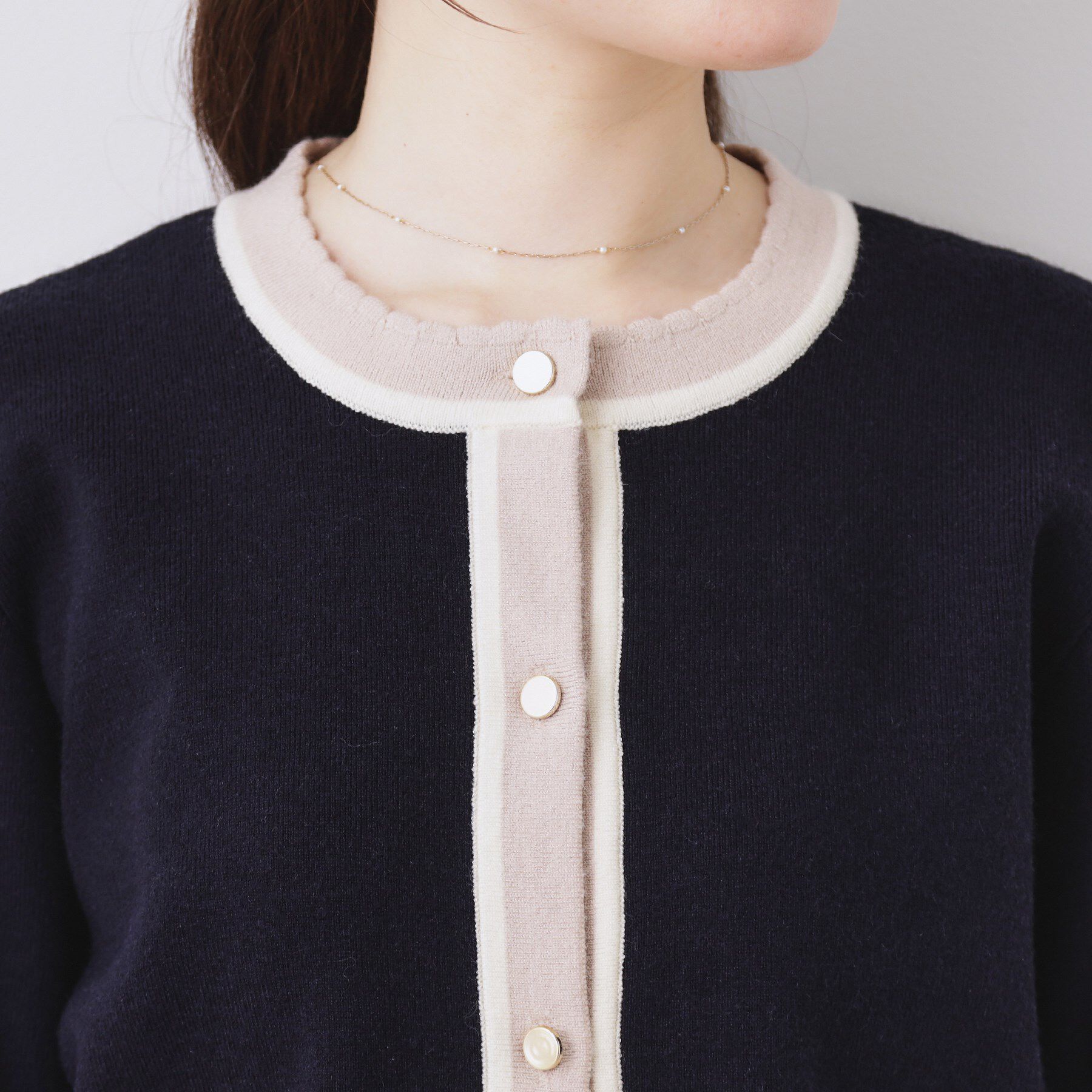 Couture broach「【通勤・着映え】配色 総針カーディガン」|カーディガン|
