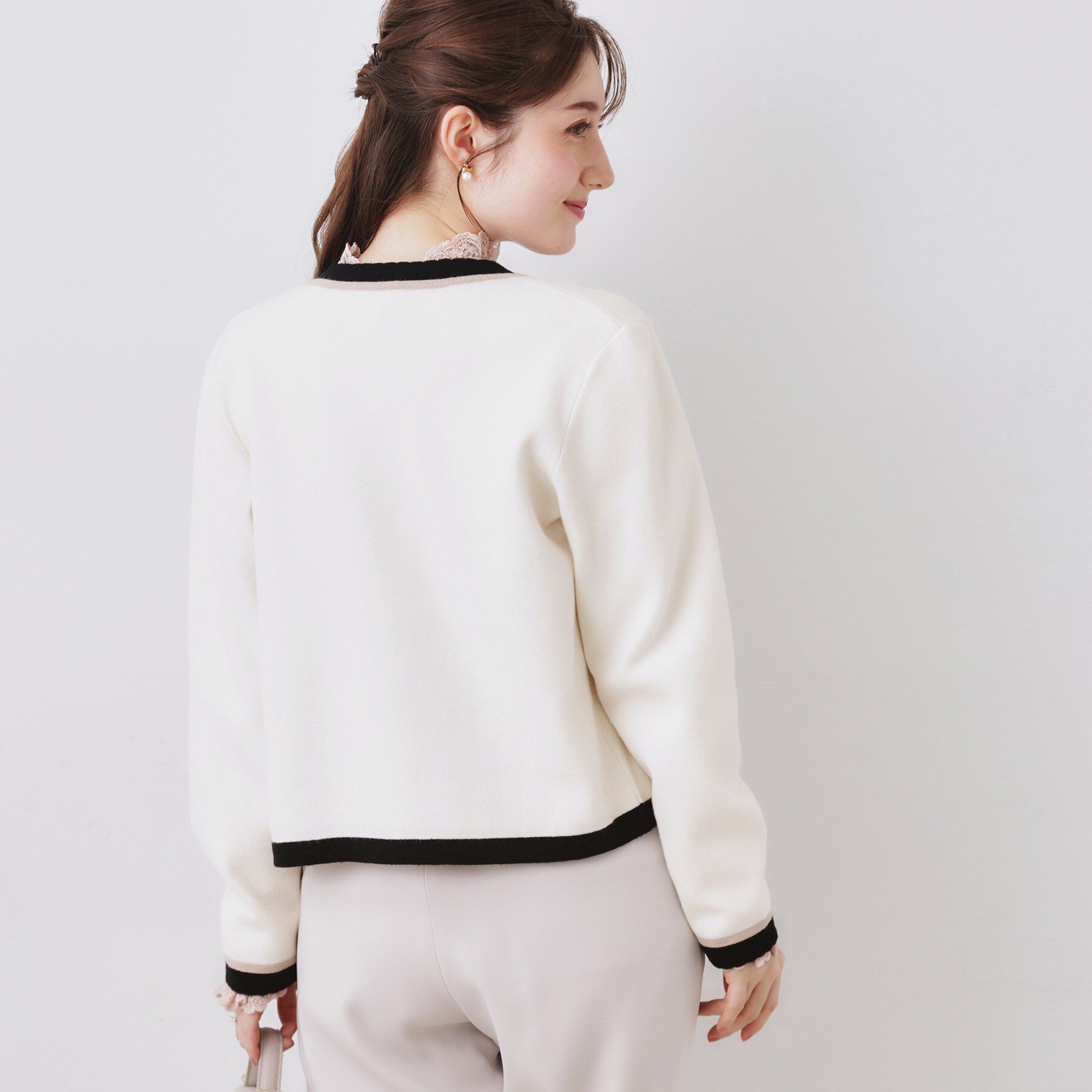 Couture broach「【通勤・着映え】配色 総針カーディガン」|カーディガン|