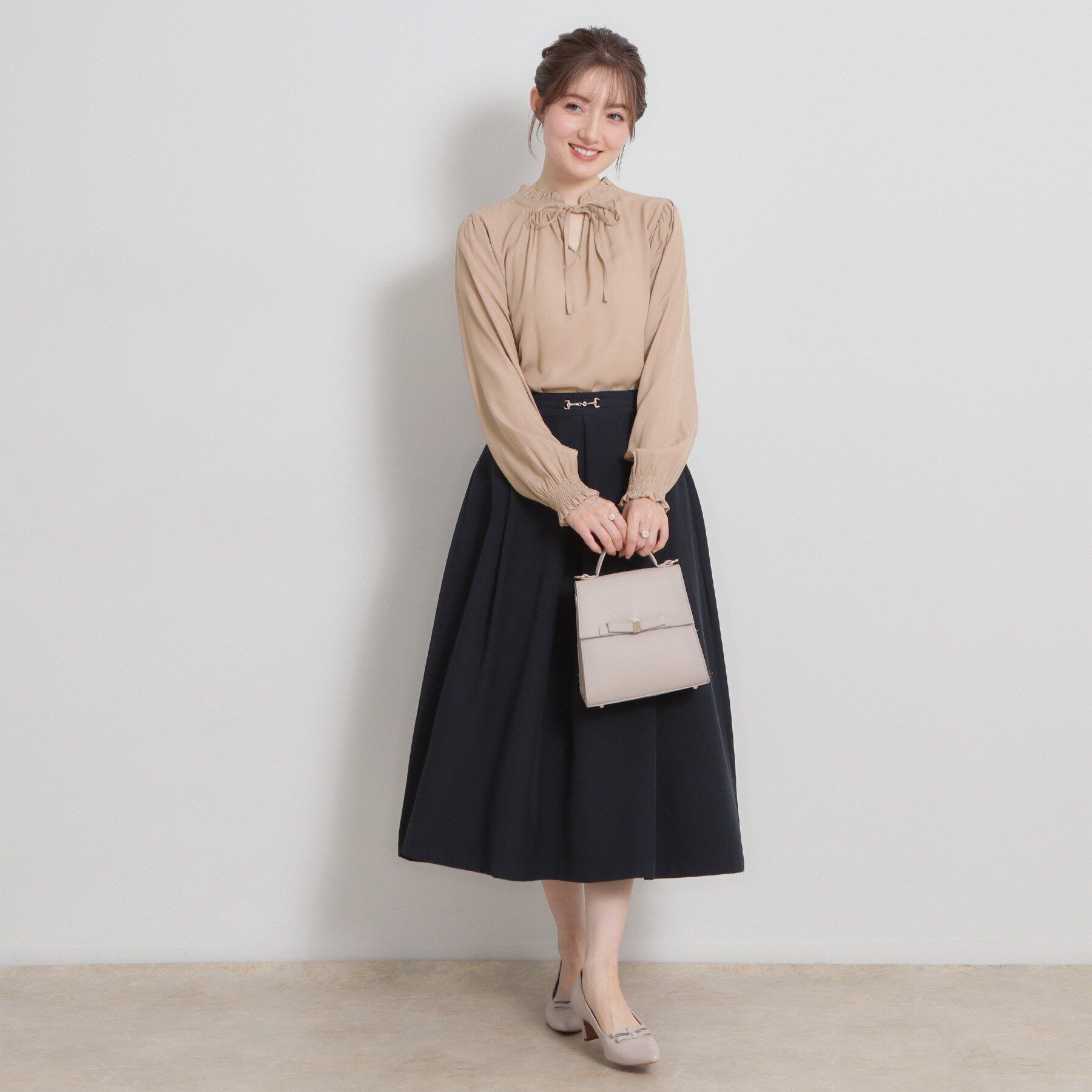 Couture broach「【前後2WAY・洗える】RTピケ リボン ブラウス」|シャツ・ブラウス|