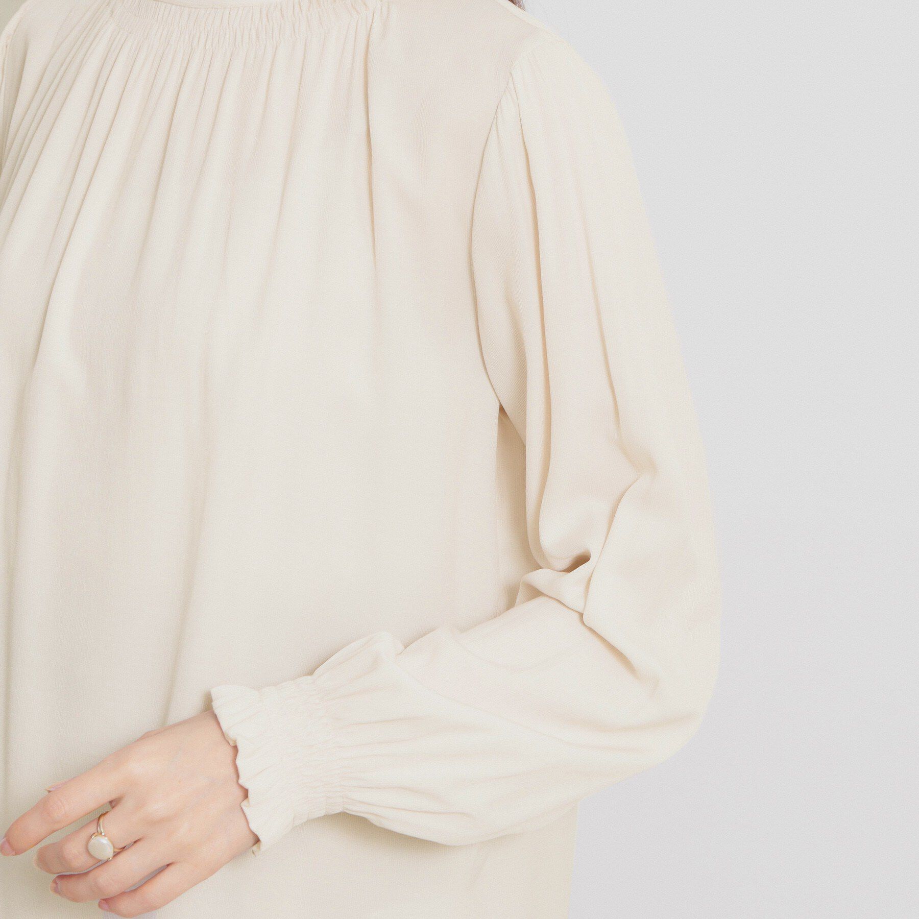 Couture broach「【前後2WAY・洗える】RTピケ リボン ブラウス」|シャツ・ブラウス|