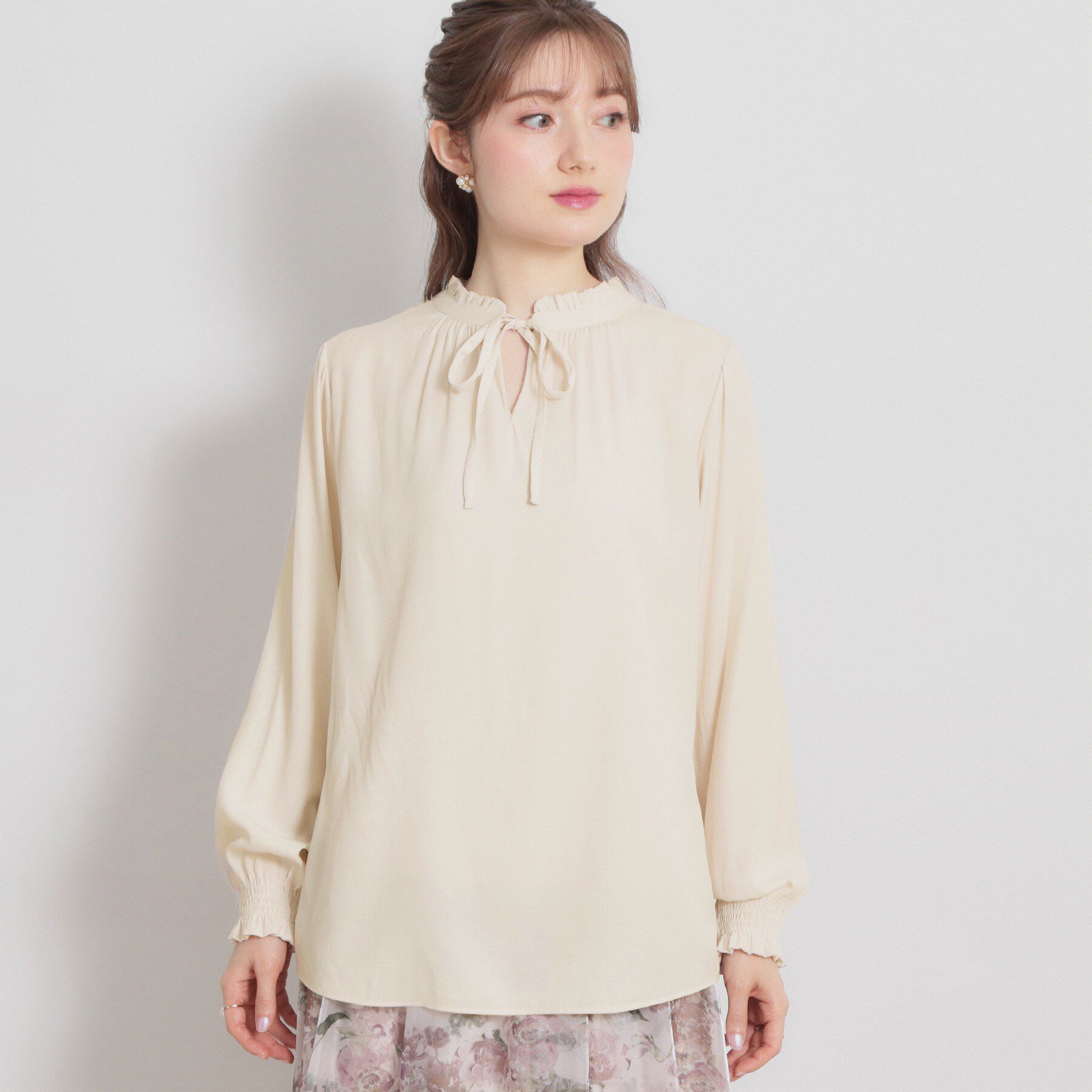 Couture broach「【前後2WAY・洗える】RTピケ リボン ブラウス」|シャツ・ブラウス|