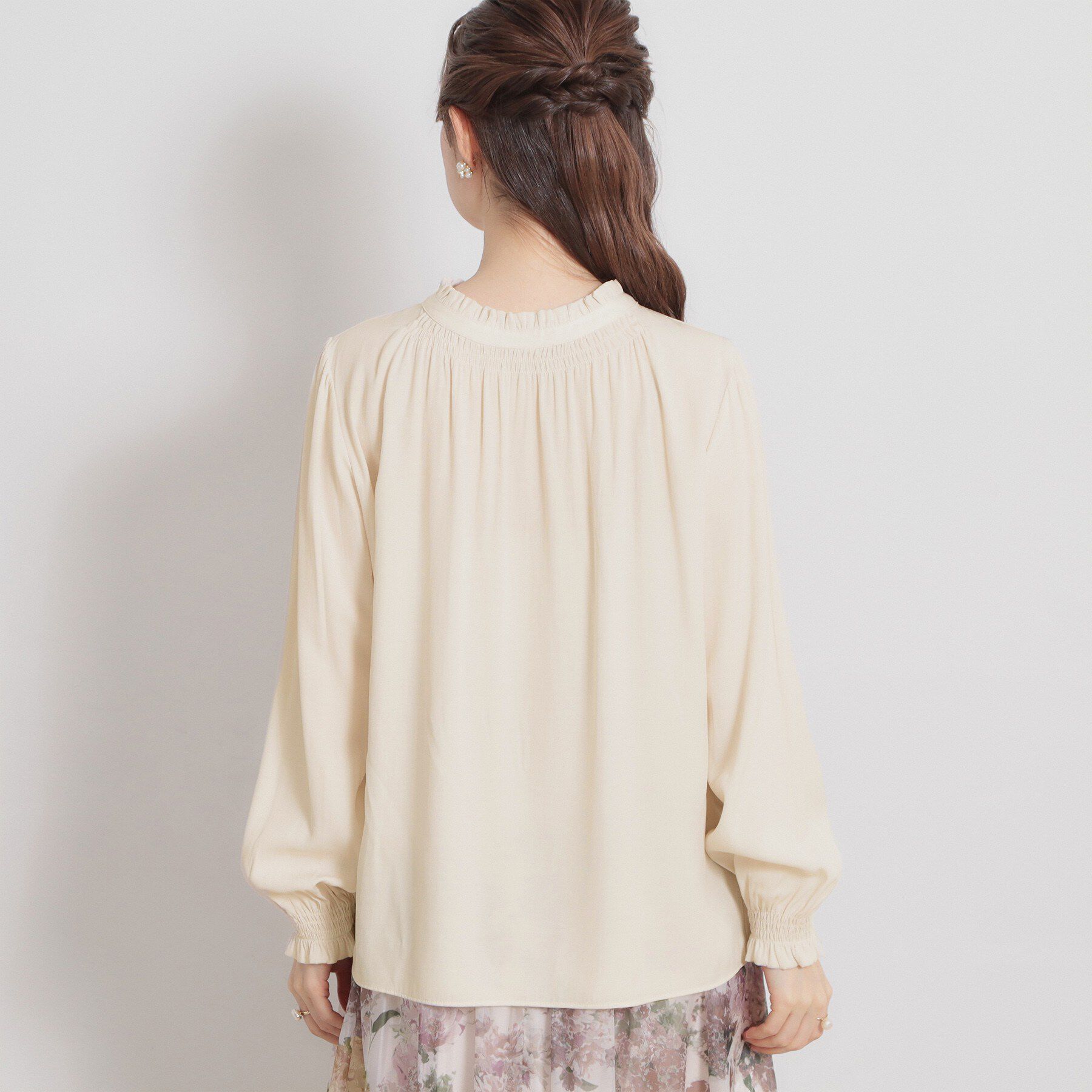 Couture broach「【前後2WAY・洗える】RTピケ リボン ブラウス」|シャツ・ブラウス|