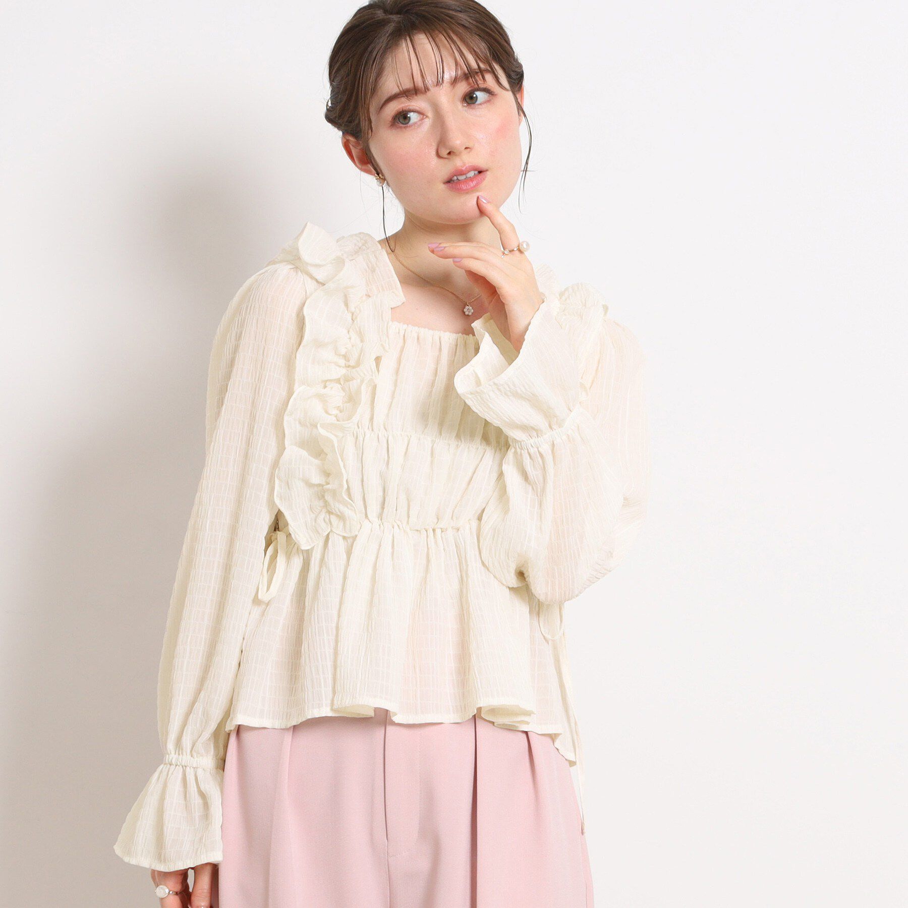 Couture broach「シアーシャーリングブラウス」|シャツ・ブラウス|