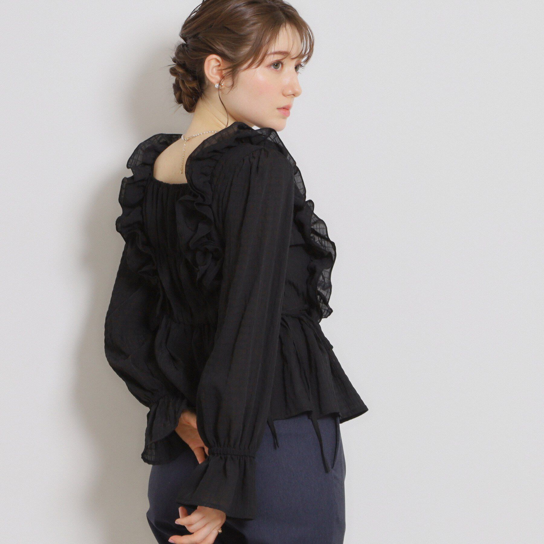 Couture broach「シアーシャーリングブラウス」|シャツ・ブラウス|