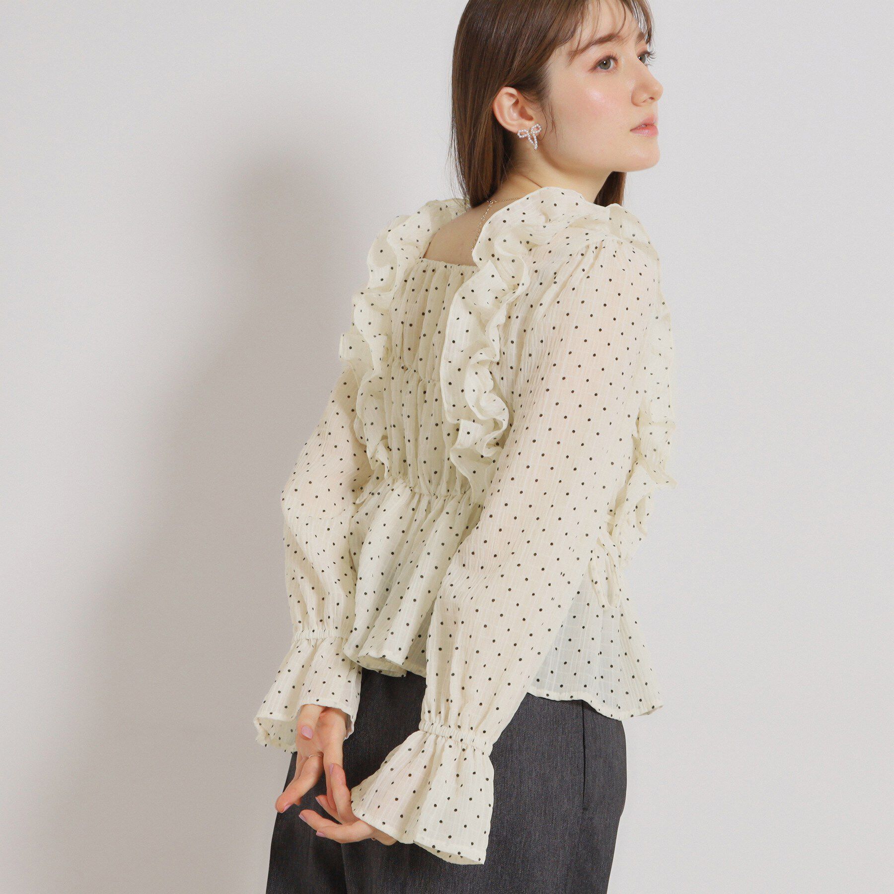 Couture broach「シアーシャーリングブラウス」|シャツ・ブラウス|