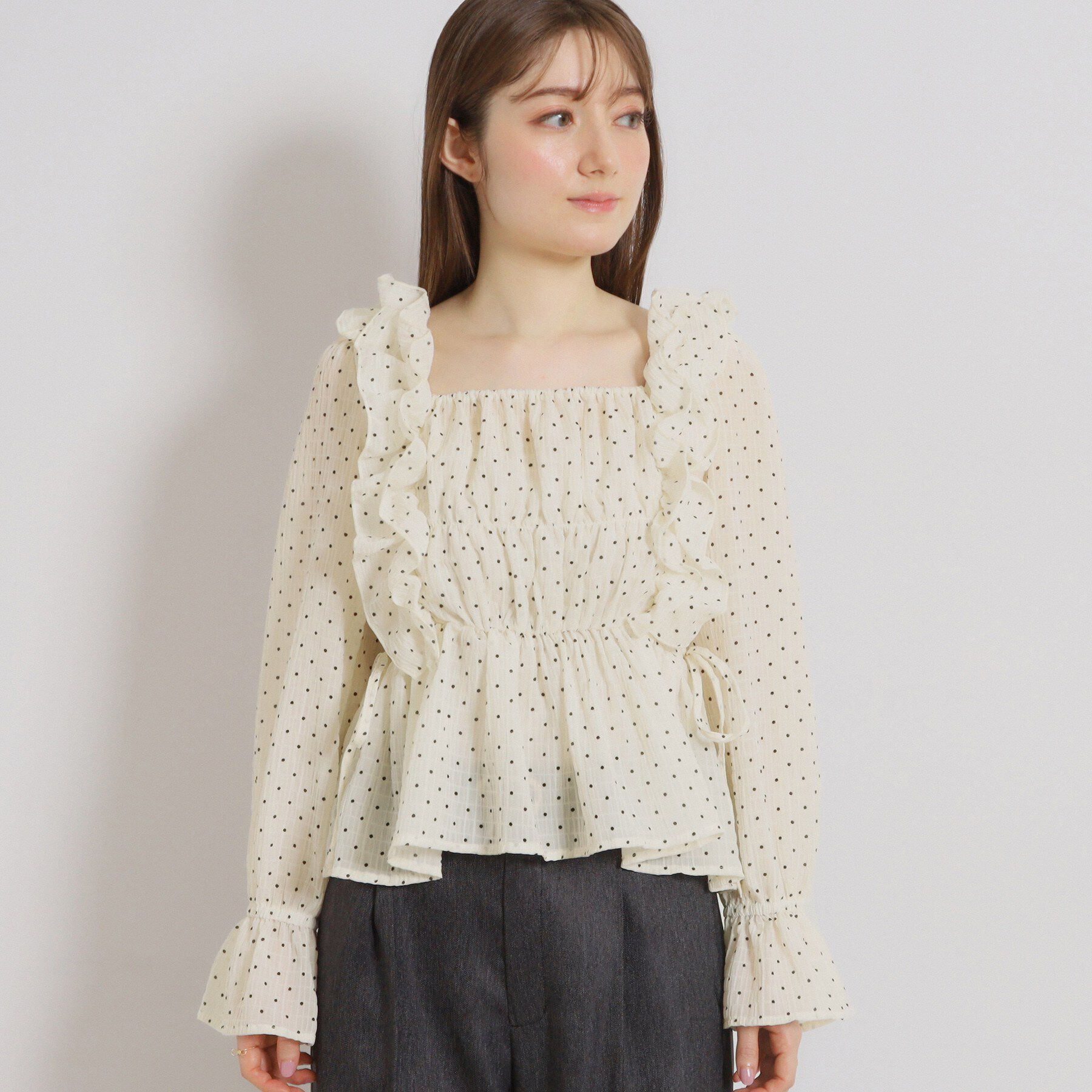 Couture broach「シアーシャーリングブラウス」|シャツ・ブラウス|