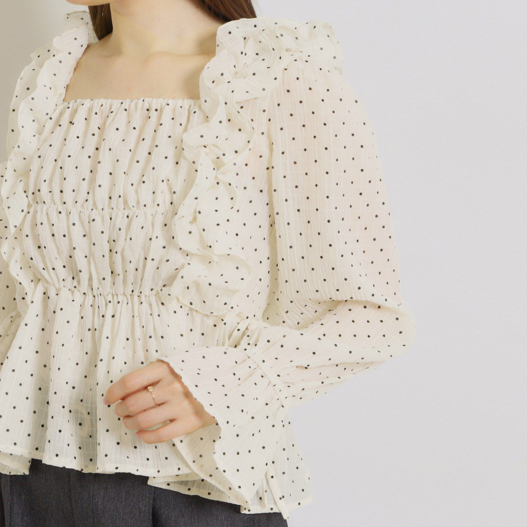 Couture broach「シアーシャーリングブラウス」|シャツ・ブラウス|