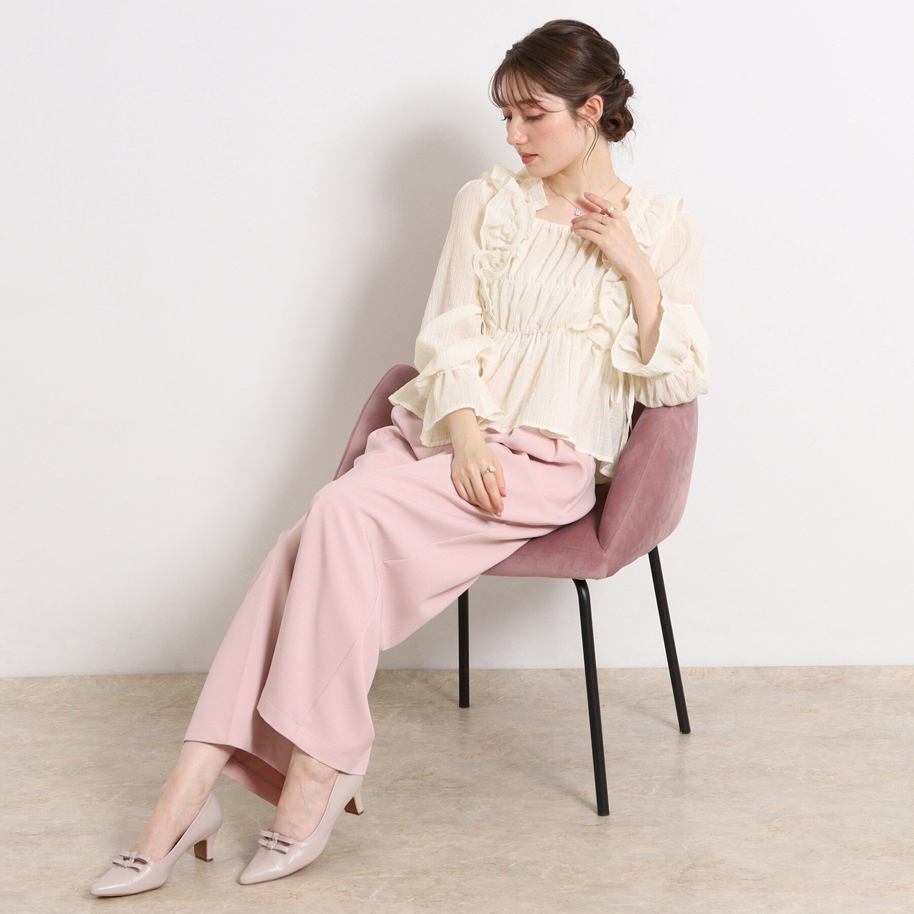 Couture broach「シアーシャーリングブラウス」|シャツ・ブラウス|