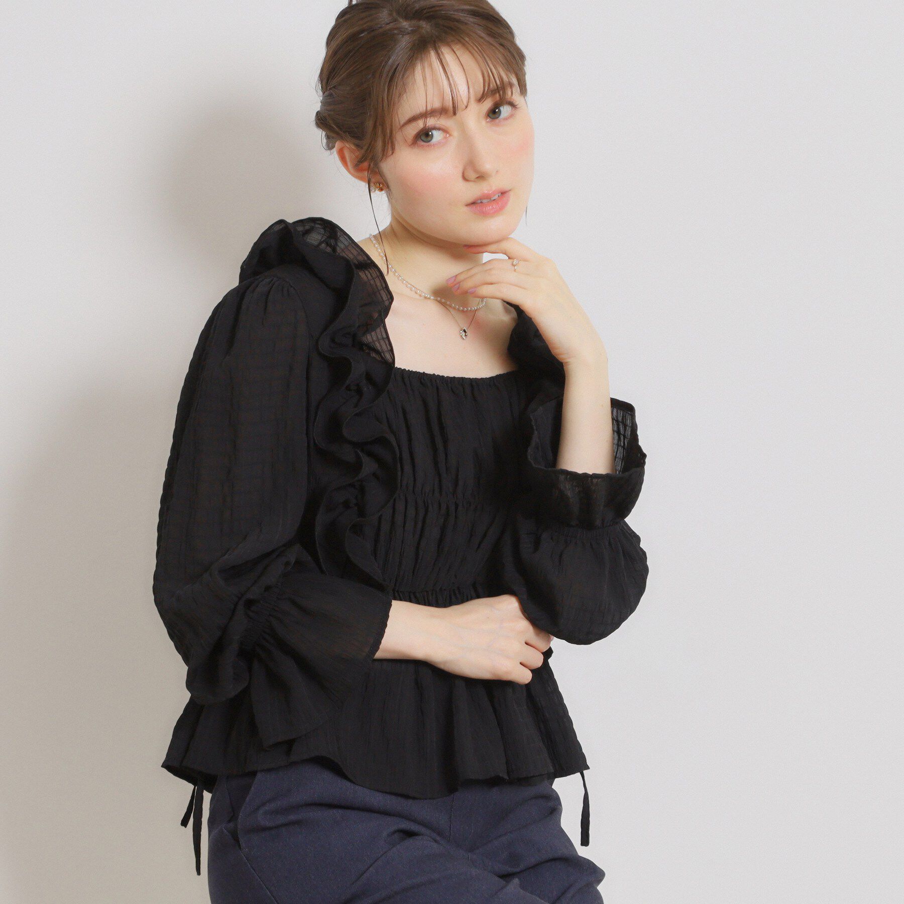 Couture broach「シアーシャーリングブラウス」|シャツ・ブラウス|