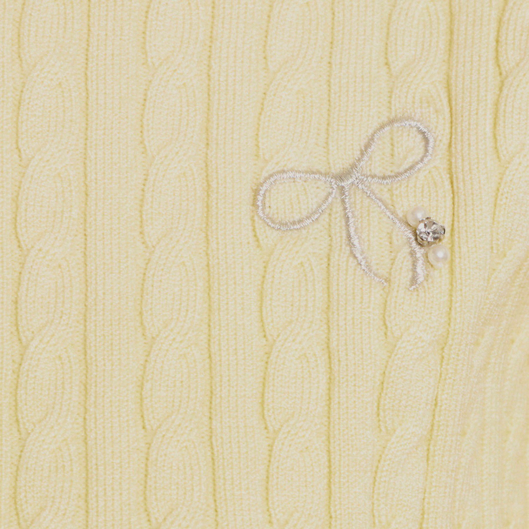 Couture broach「リボンエンブロ細ケーブルニット」|ニット・セーター|