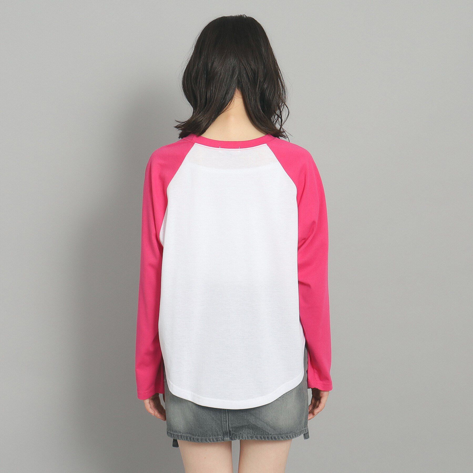 PINK-latte「【130cmあり】ラグランプリントロンT」|Tシャツ・カットソー|