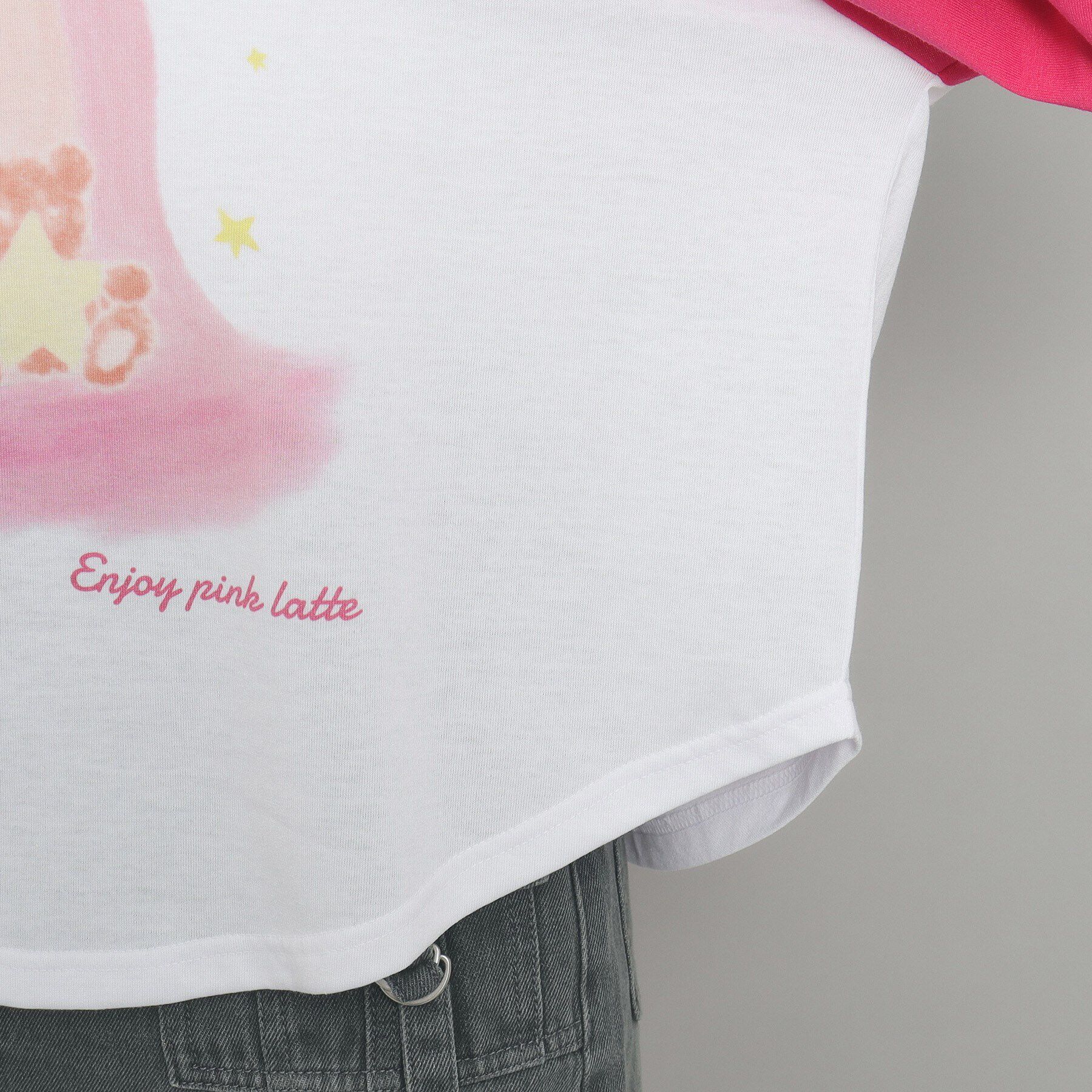 PINK-latte「【130cmあり】ラグランプリントロンT」|Tシャツ・カットソー|
