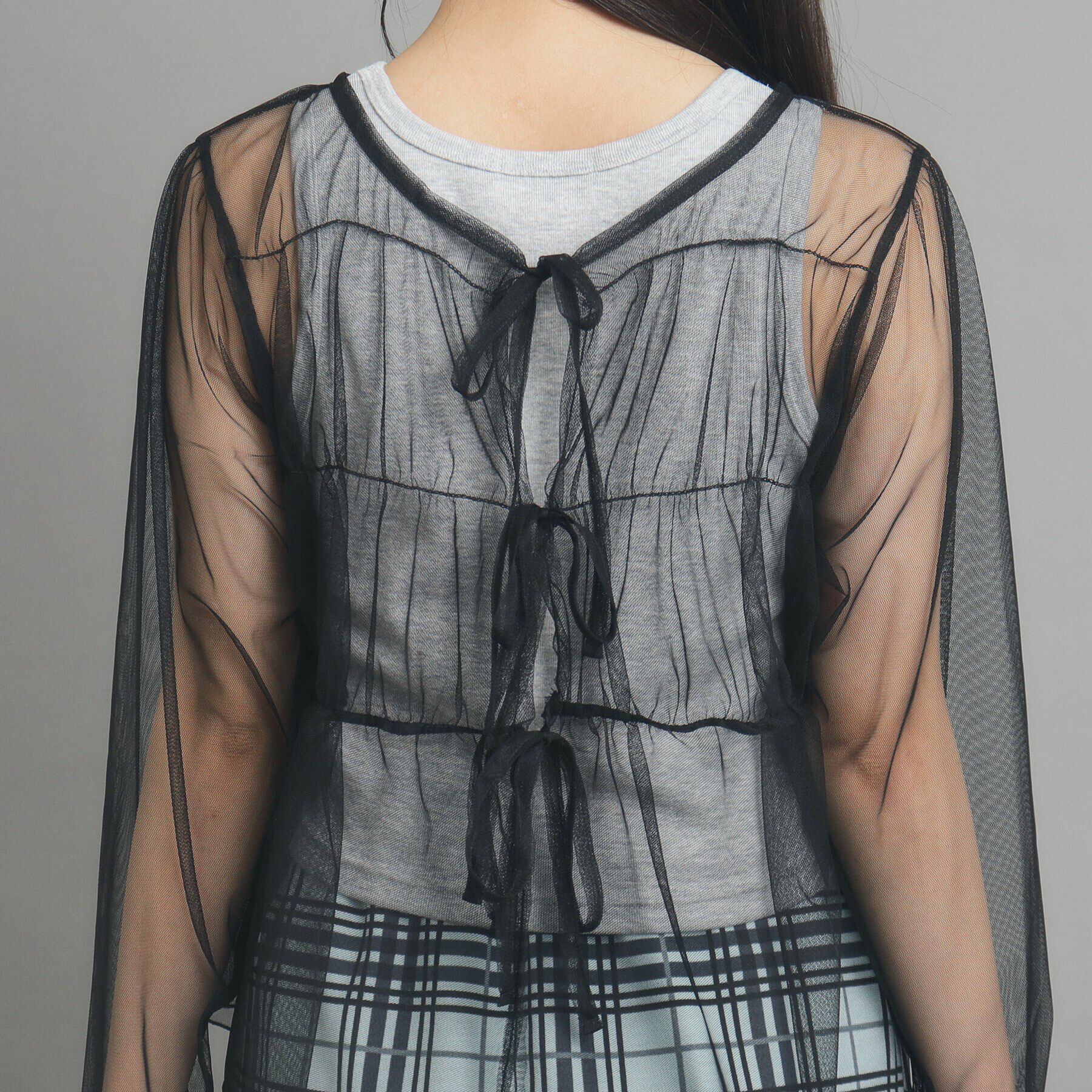 PINK-latte「【前後２WAY/セットアイテム】チュールカーデ＆タンクトップ」|その他|