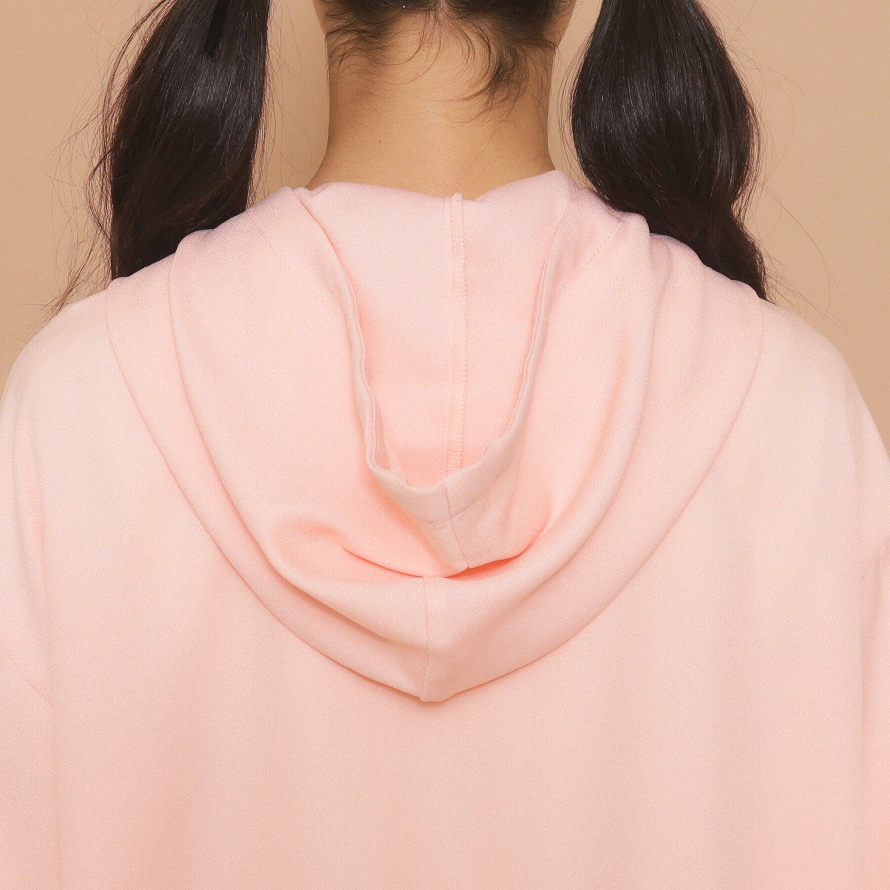 PINK-latte「【130cmあり】フード付き フロントダブルリボンアウター」|ブルゾン・スタジャン|