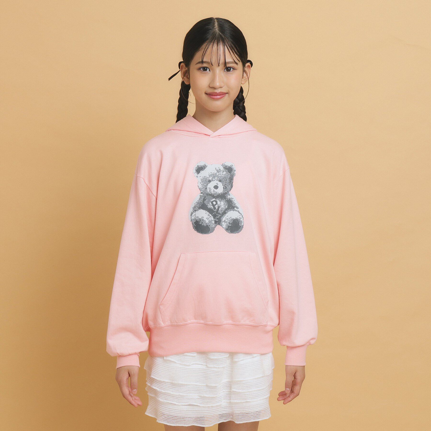 PINK-latte「【130cmあり／人気シリーズ】クマプリント フードパーカ」|その他|