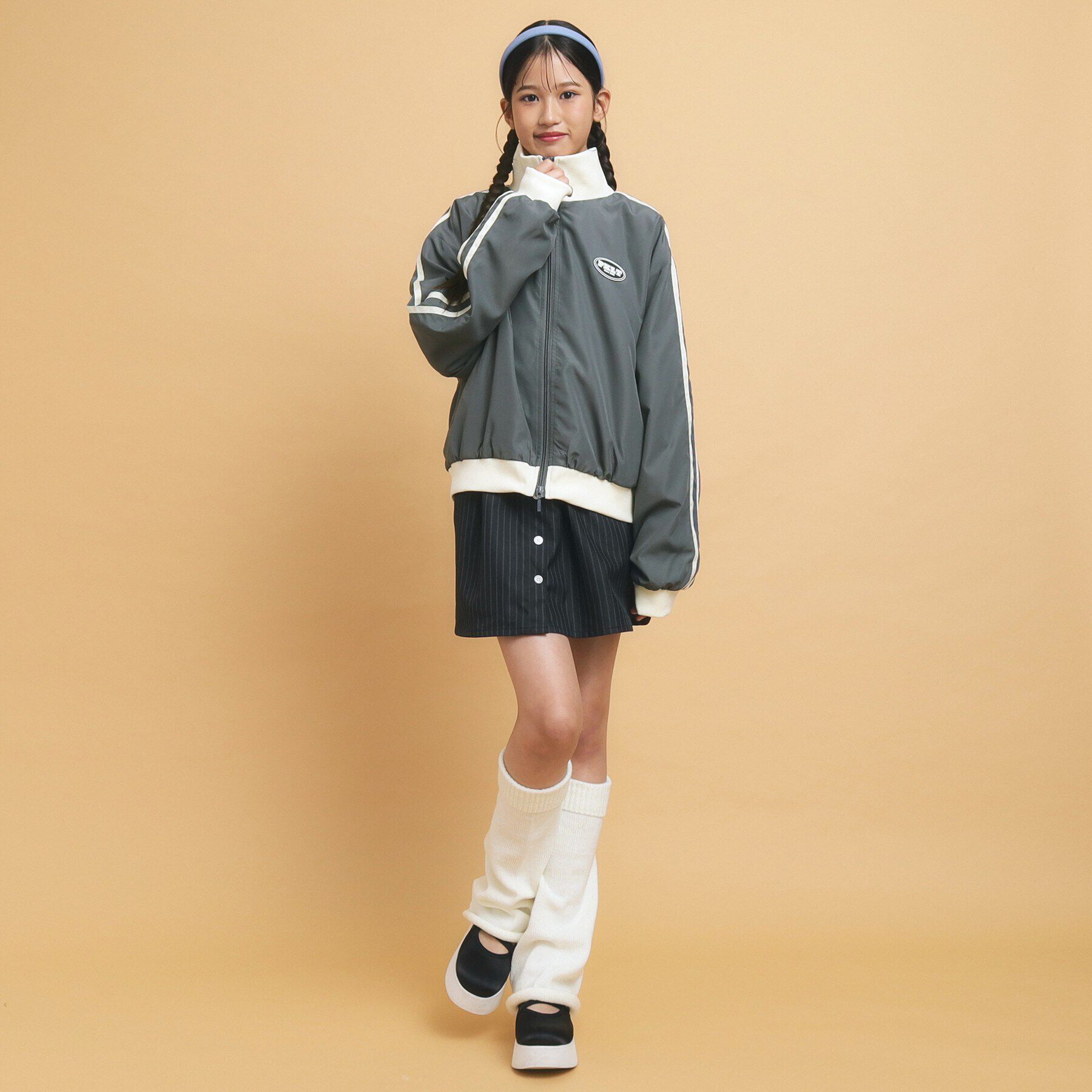 PINK-latte「【130cmあり】ダブルライン袖　トラックジャケット」|ブルゾン・スタジャン|