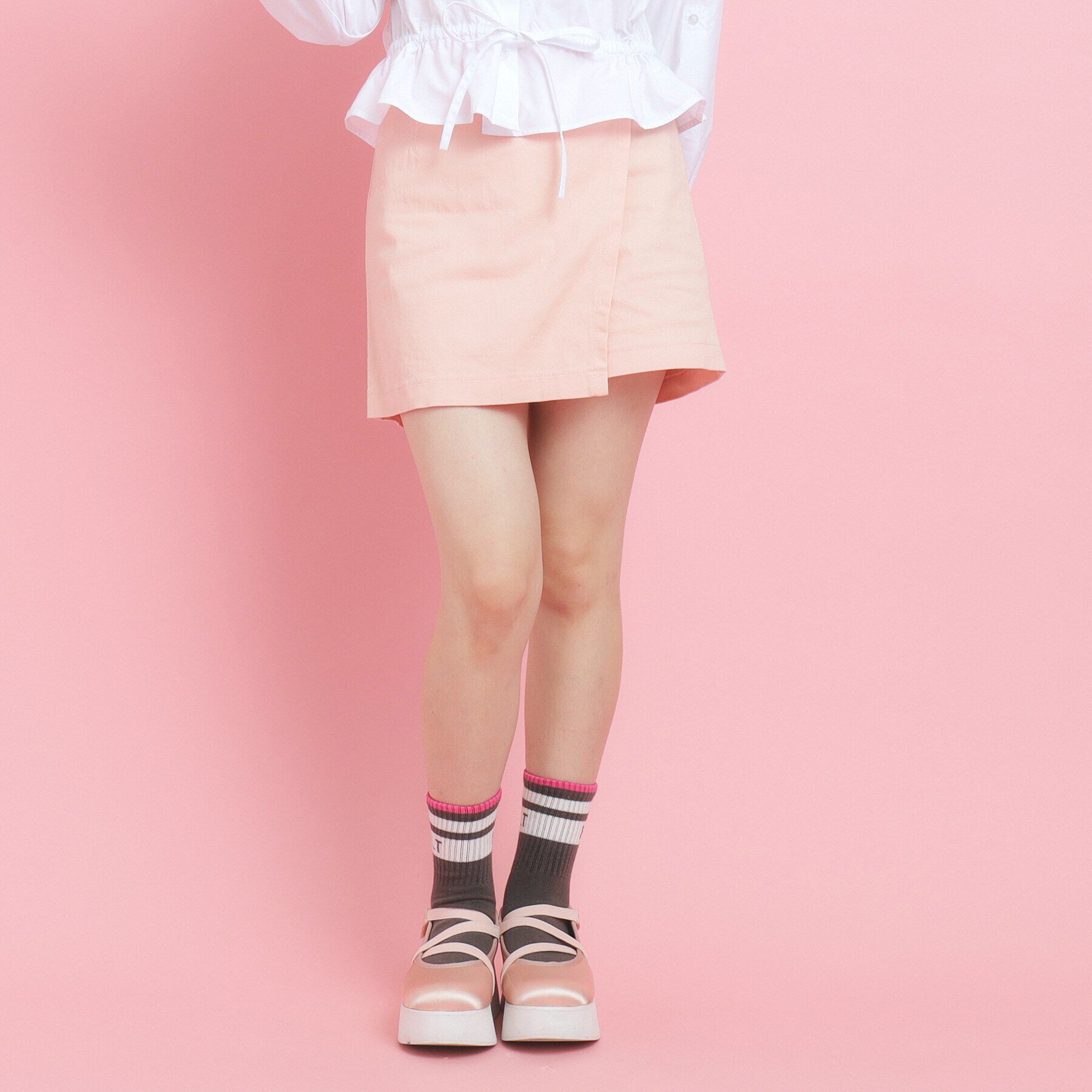 PINK-latte「【着回し力◎】ラップショートパンツ」|キュロット|ピンク(072)