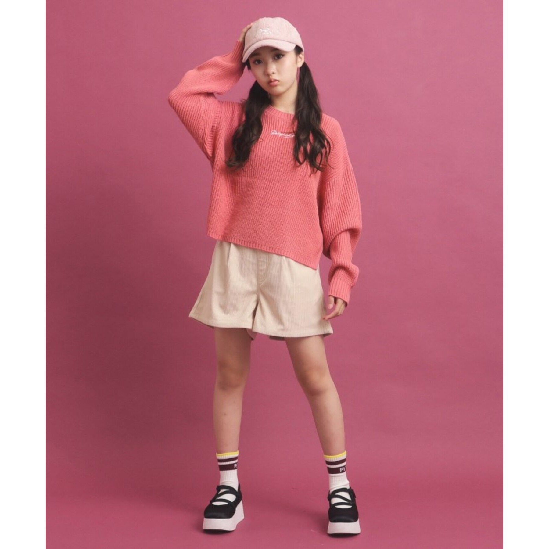 PINK-latte「コーデュロイリボンキャップ」|キャップ・キャスケット|