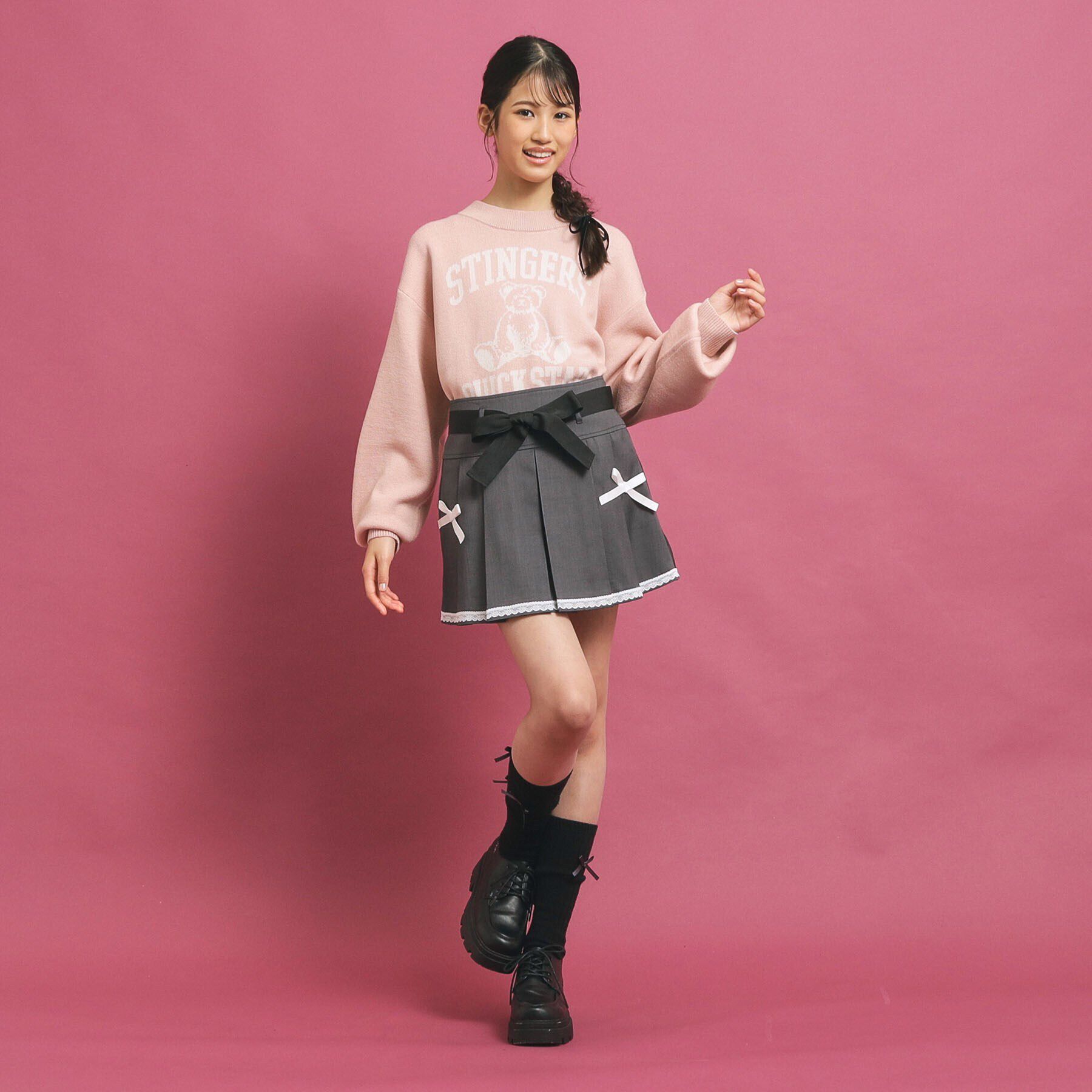 PINK-latte「【トレンド部発】かわいさ盛れる ベルト付きプリーツスカート」|スカート|