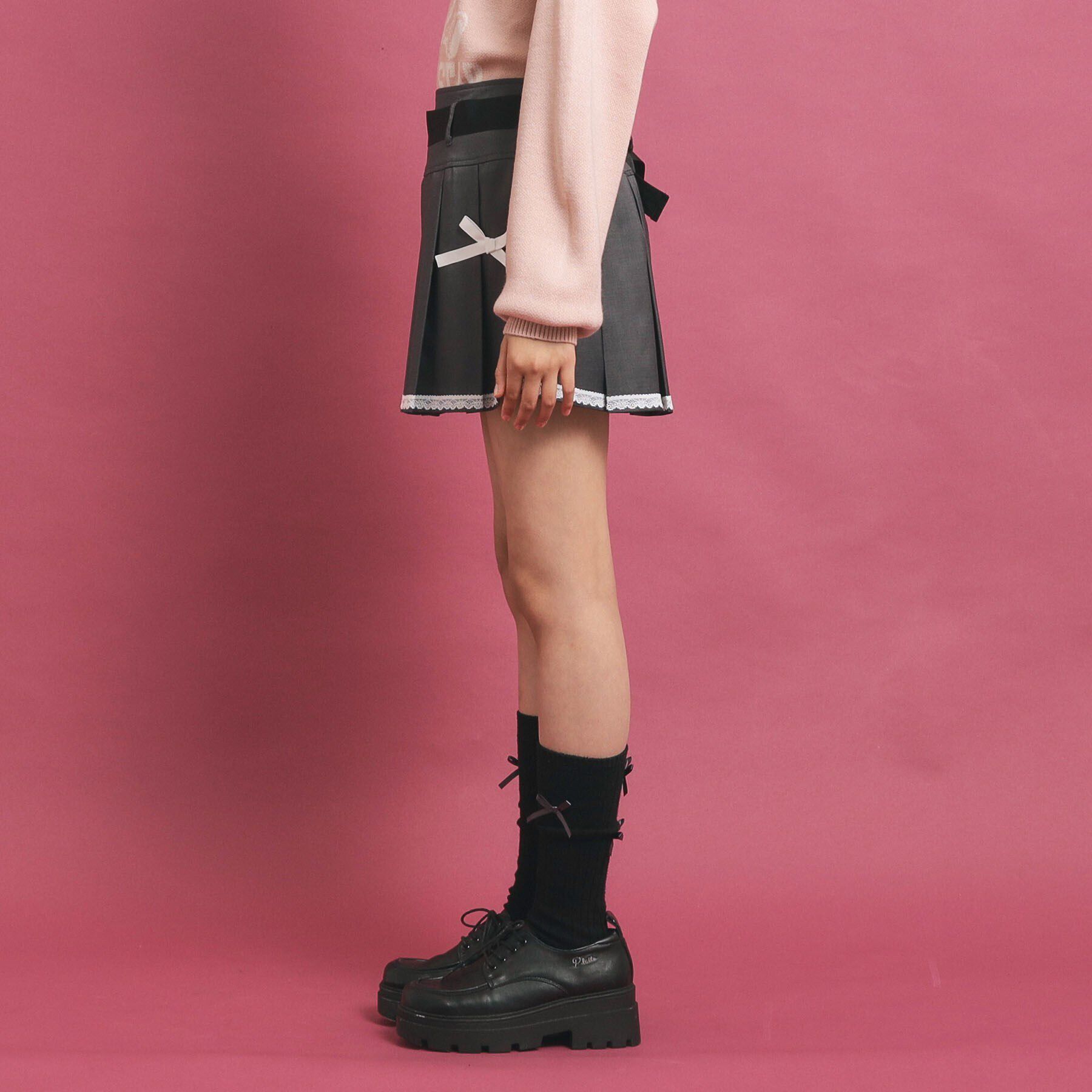 PINK-latte「【トレンド部発】かわいさ盛れる ベルト付きプリーツスカート」|スカート|