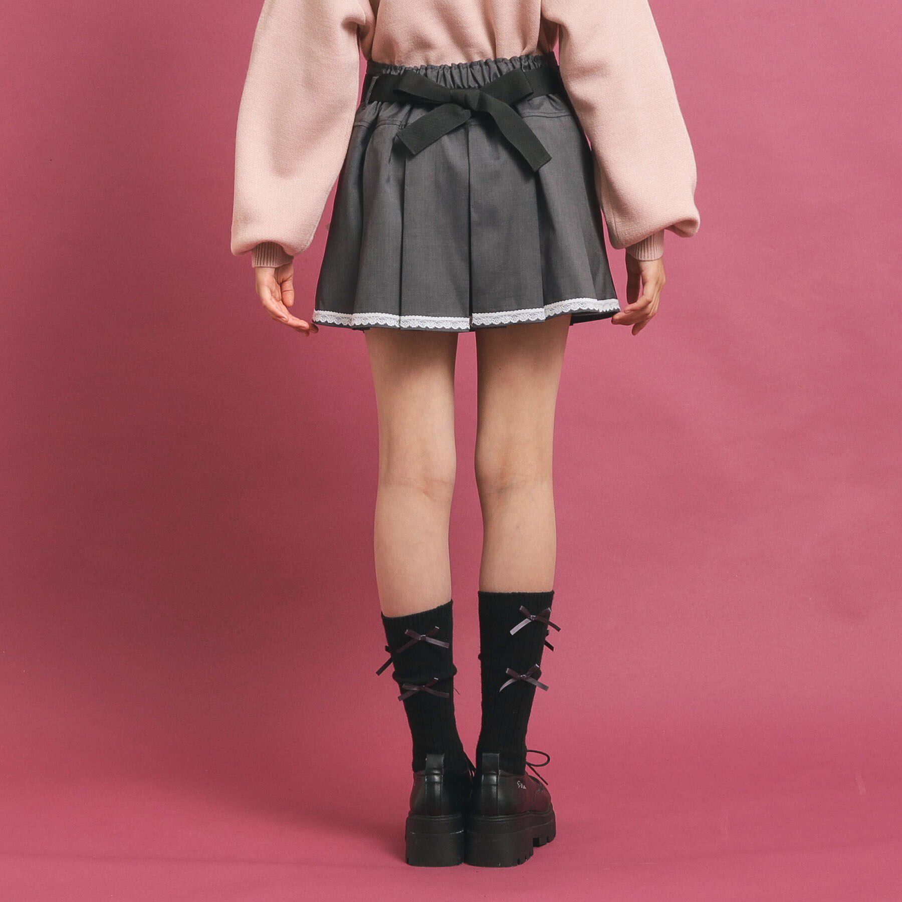 PINK-latte「【トレンド部発】かわいさ盛れる ベルト付きプリーツスカート」|スカート|