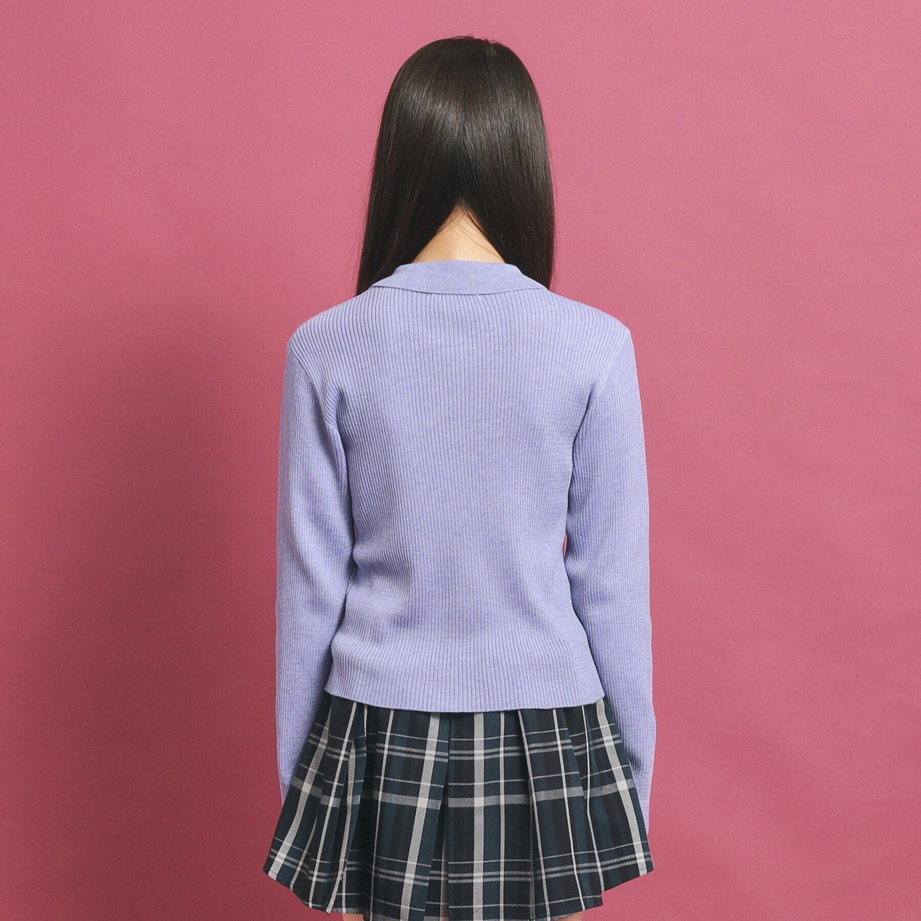 PINK-latte「【セットアップあり】ジップリブニット」|ニット・セーター|